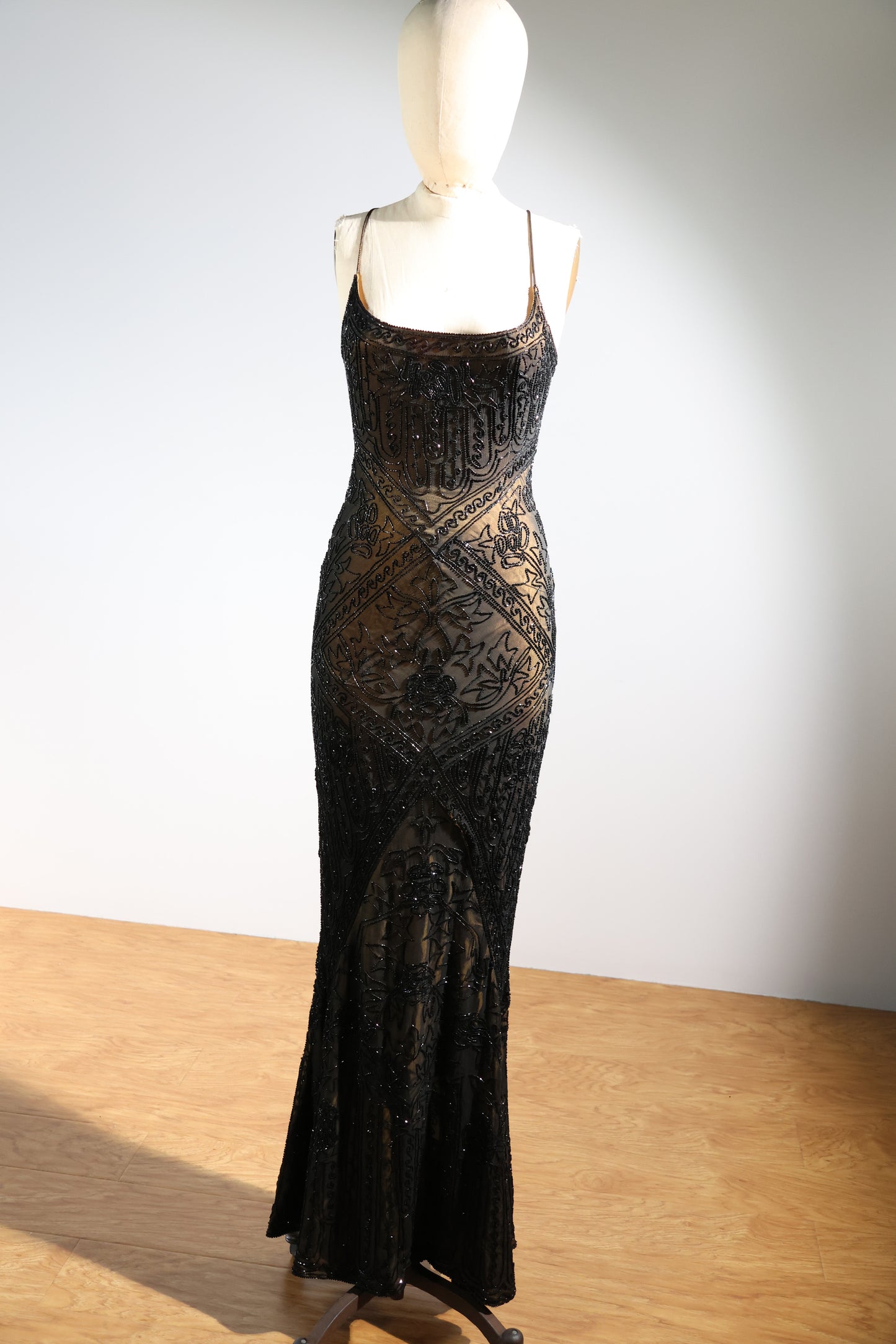Eavis & Brown Trellis Long Dress 71 - Black / Gold
