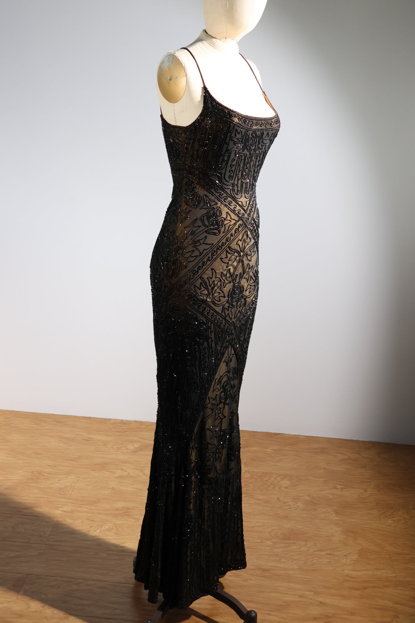 Eavis & Brown Trellis Long Dress 71 - Black / Gold