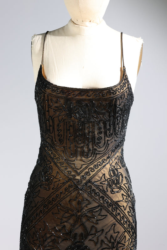 Eavis & Brown Trellis Long Dress 71 - Black / Gold