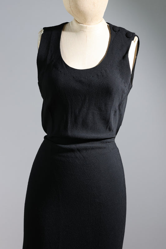 Les Habitudes Two Button Dress - Black