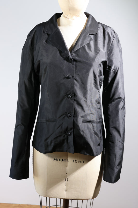 Les Habitudes Black Taffeta Jacket - Black