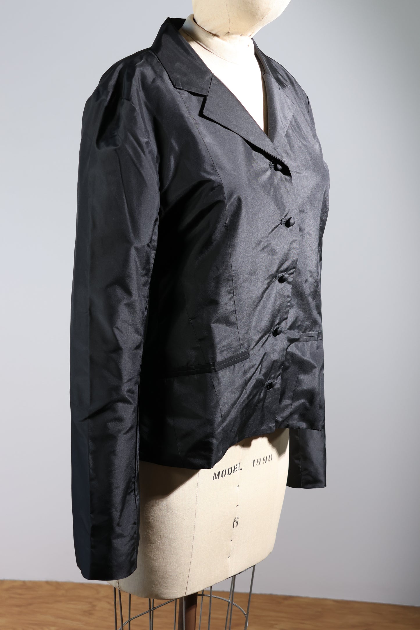 Les Habitudes Black Taffeta Jacket - Black