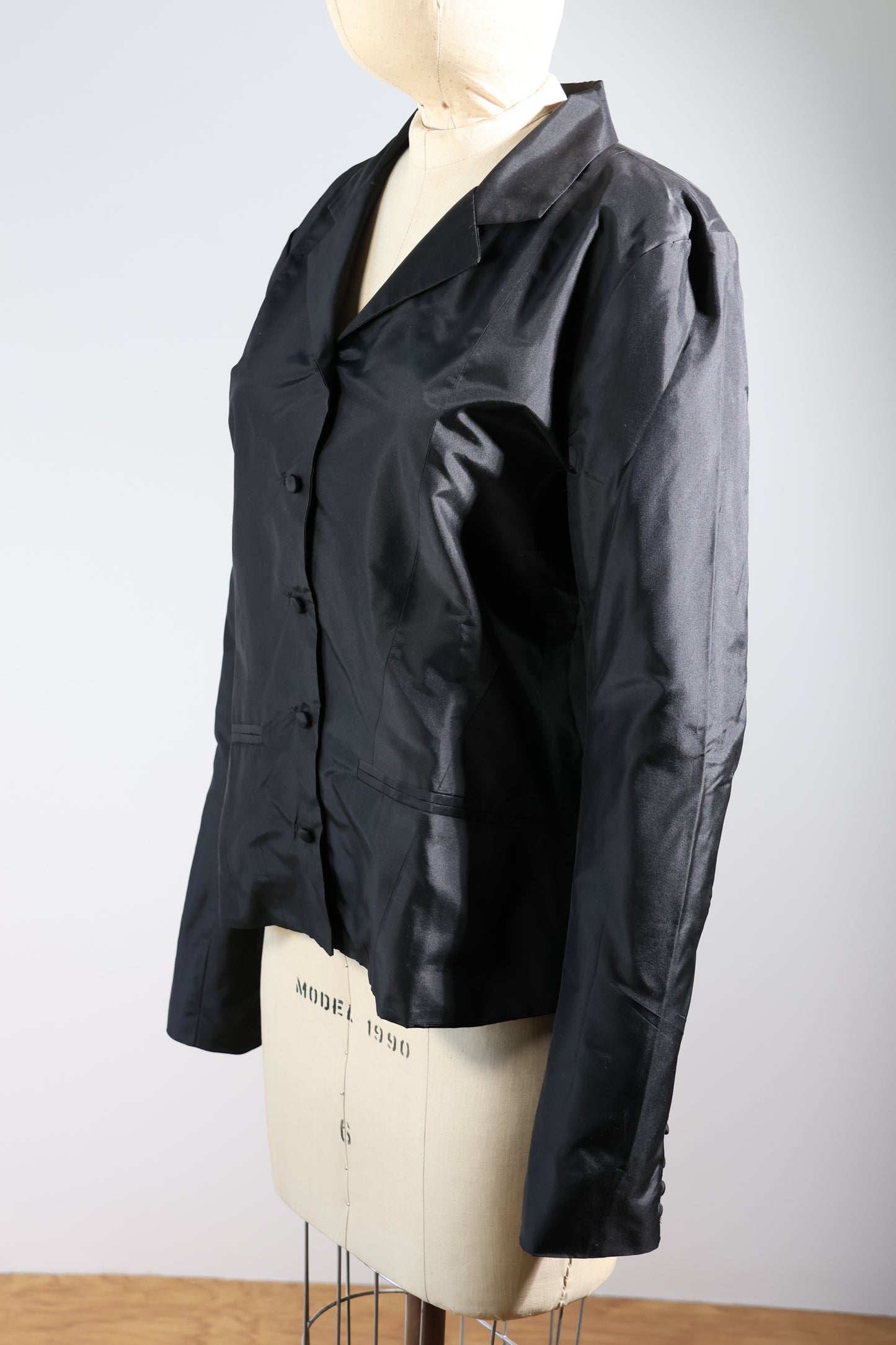 Les Habitudes Black Taffeta Jacket - Black