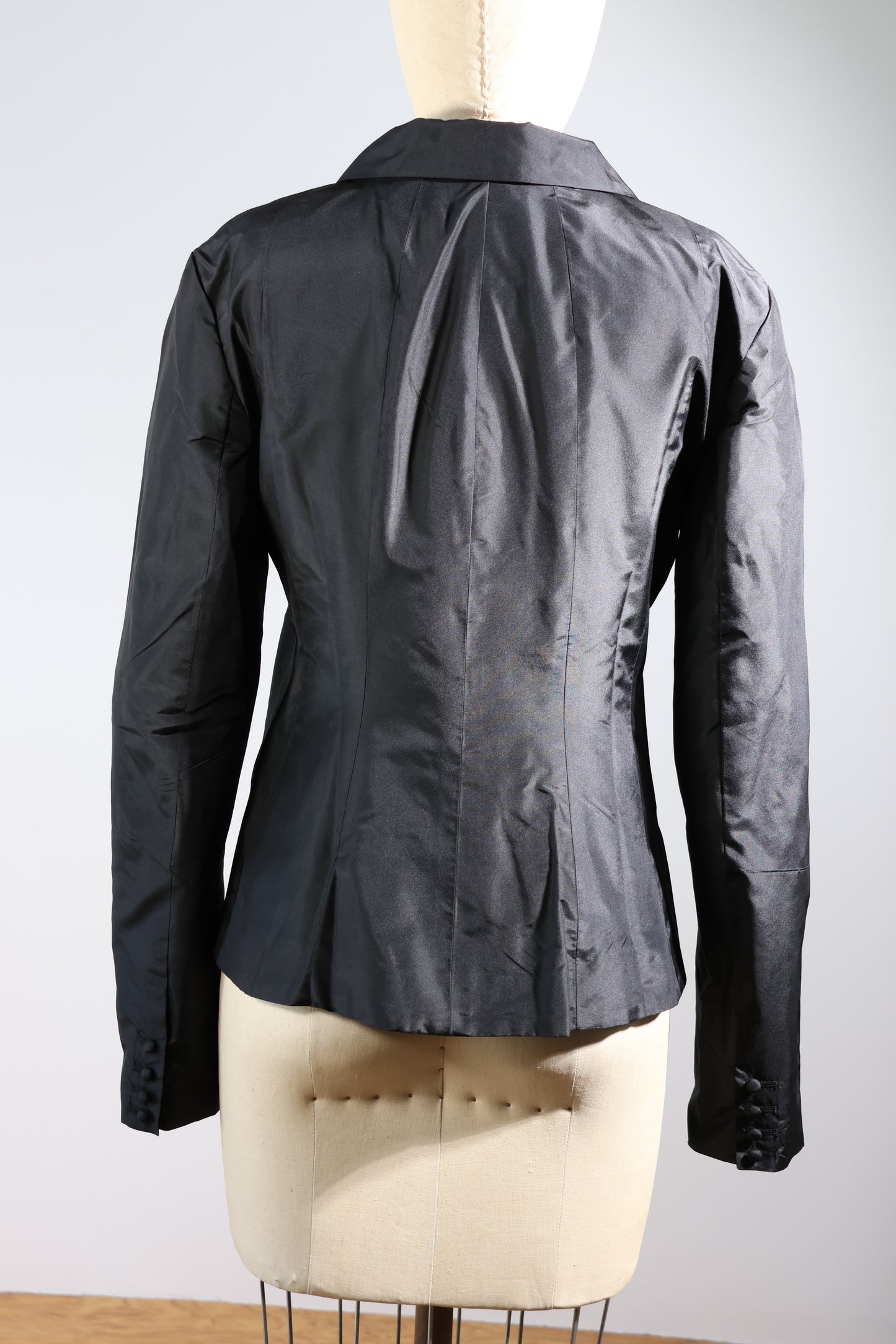 Les Habitudes Black Taffeta Jacket - Black