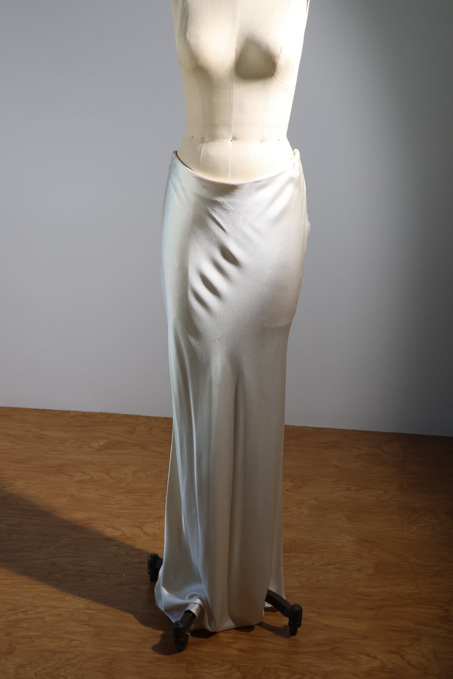Les Habitudes Bias Silk Skirt No Back Seam - Ivory