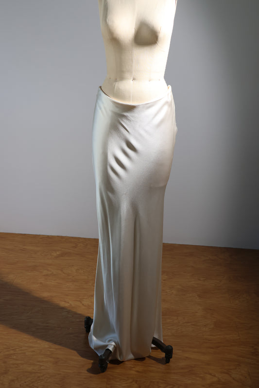 Les Habitudes Bias Silk Skirt No Back Seam - Ivory