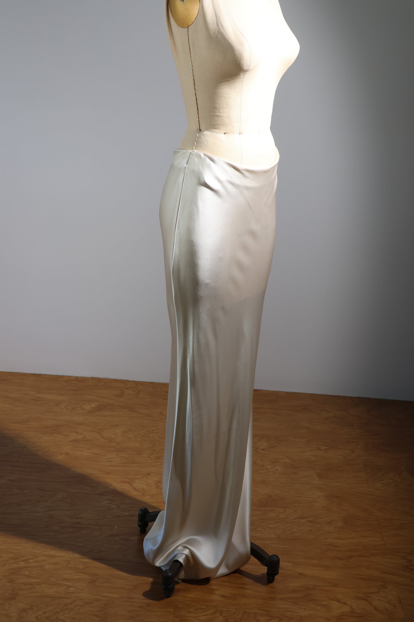 Les Habitudes Bias Silk Skirt No Back Seam - Ivory