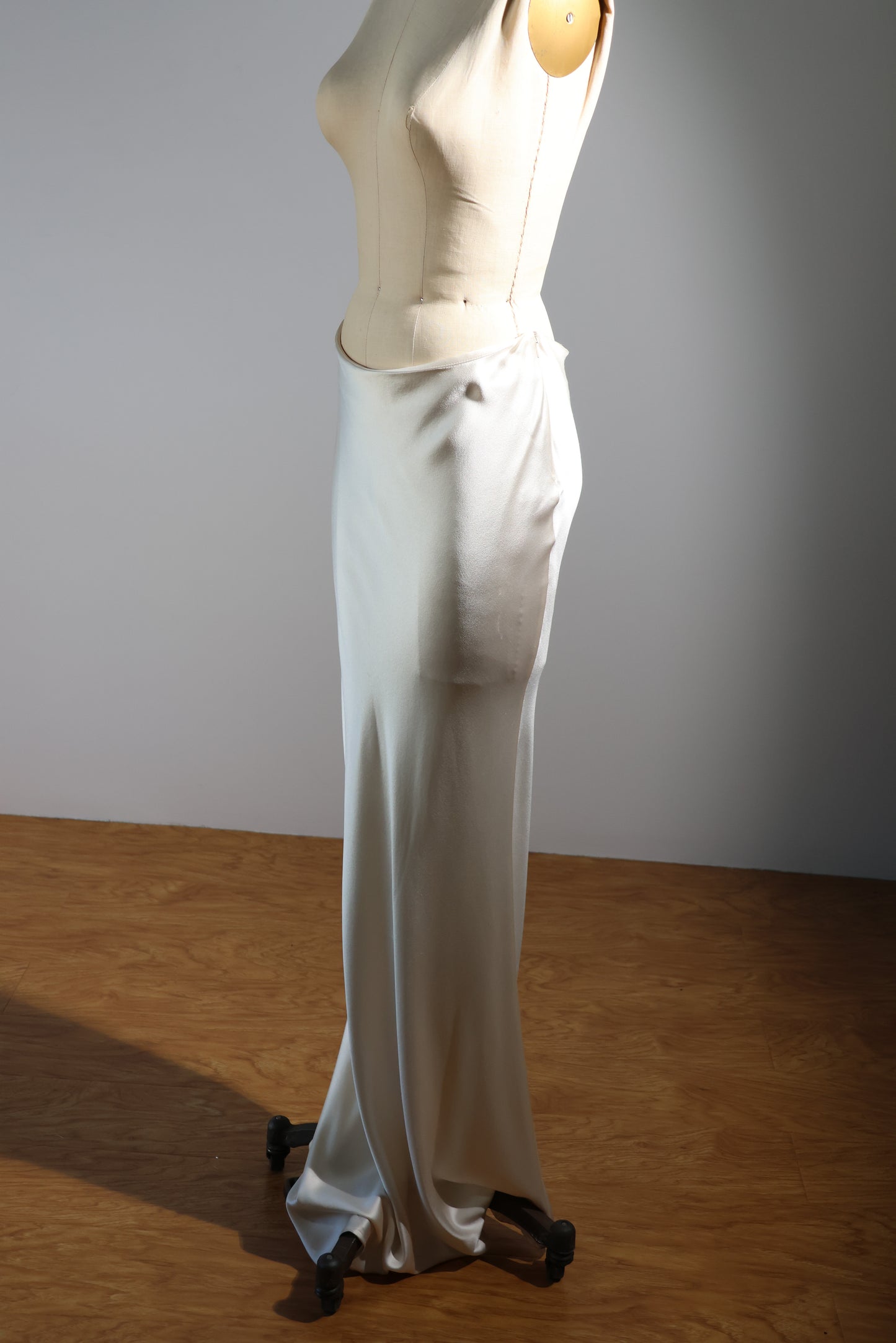 Les Habitudes Bias Silk Skirt No Back Seam - Ivory
