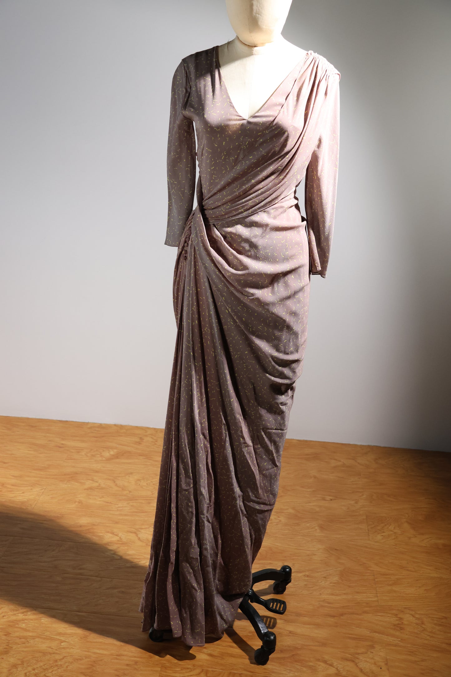 Cortana Holi Long Silk Dress - Holi Print