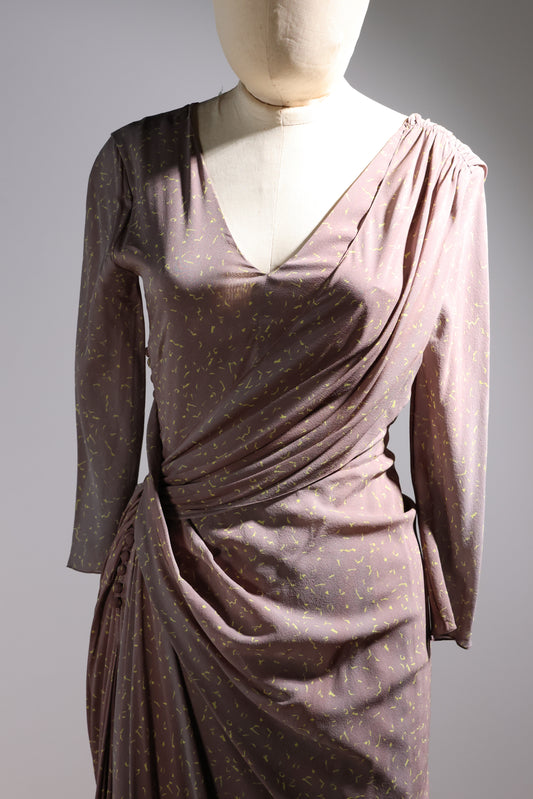 Cortana Holi Long Silk Dress - Holi Print