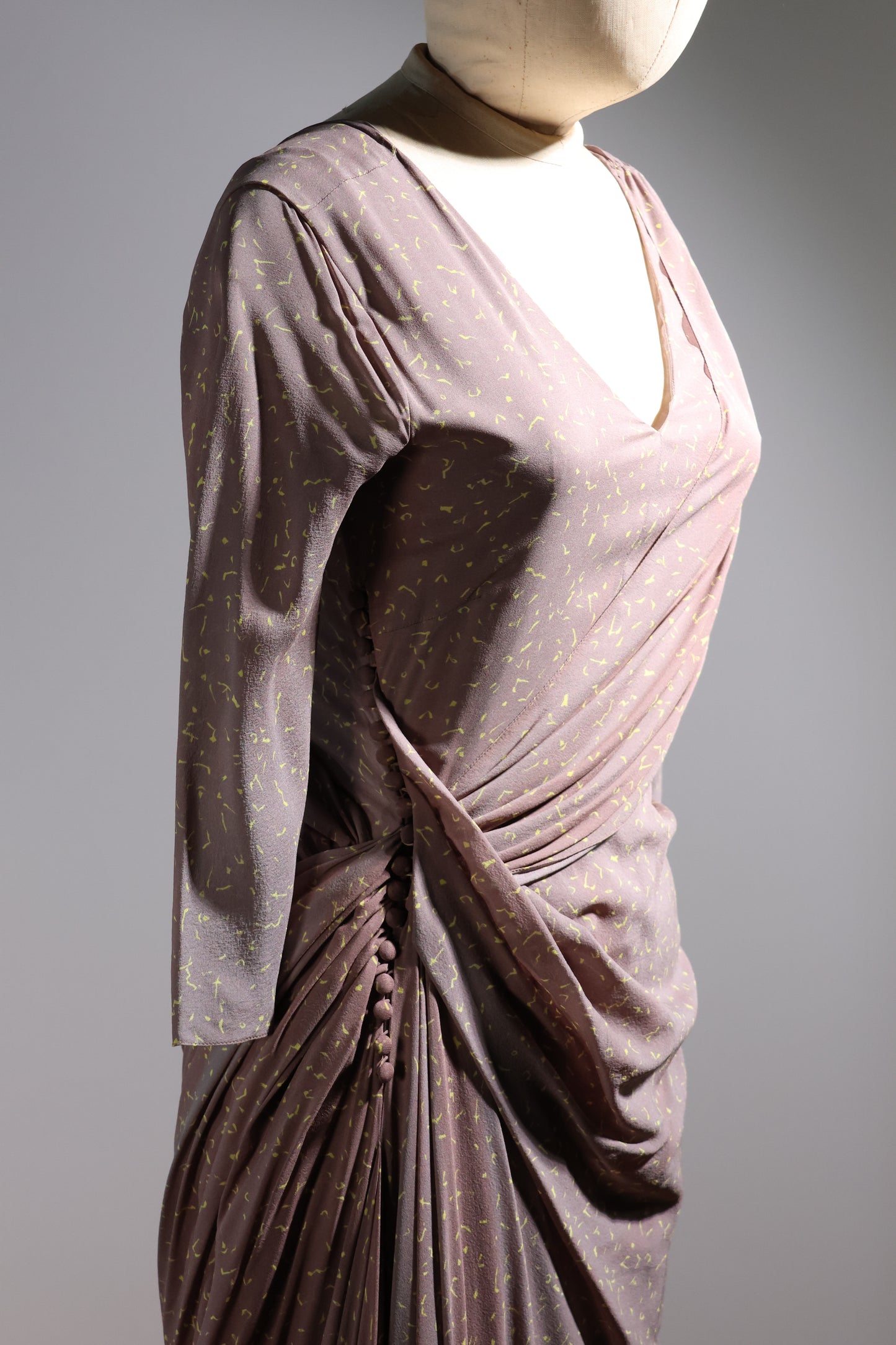 Cortana Holi Long Silk Dress - Holi Print