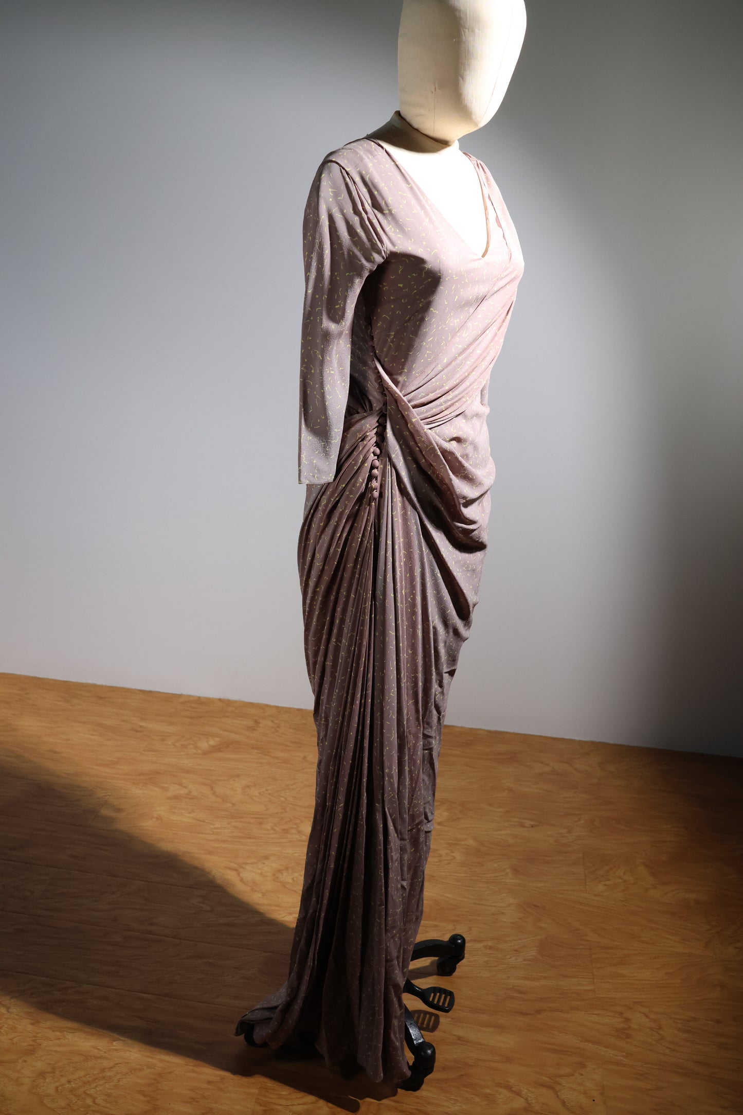 Cortana Holi Long Silk Dress - Holi Print