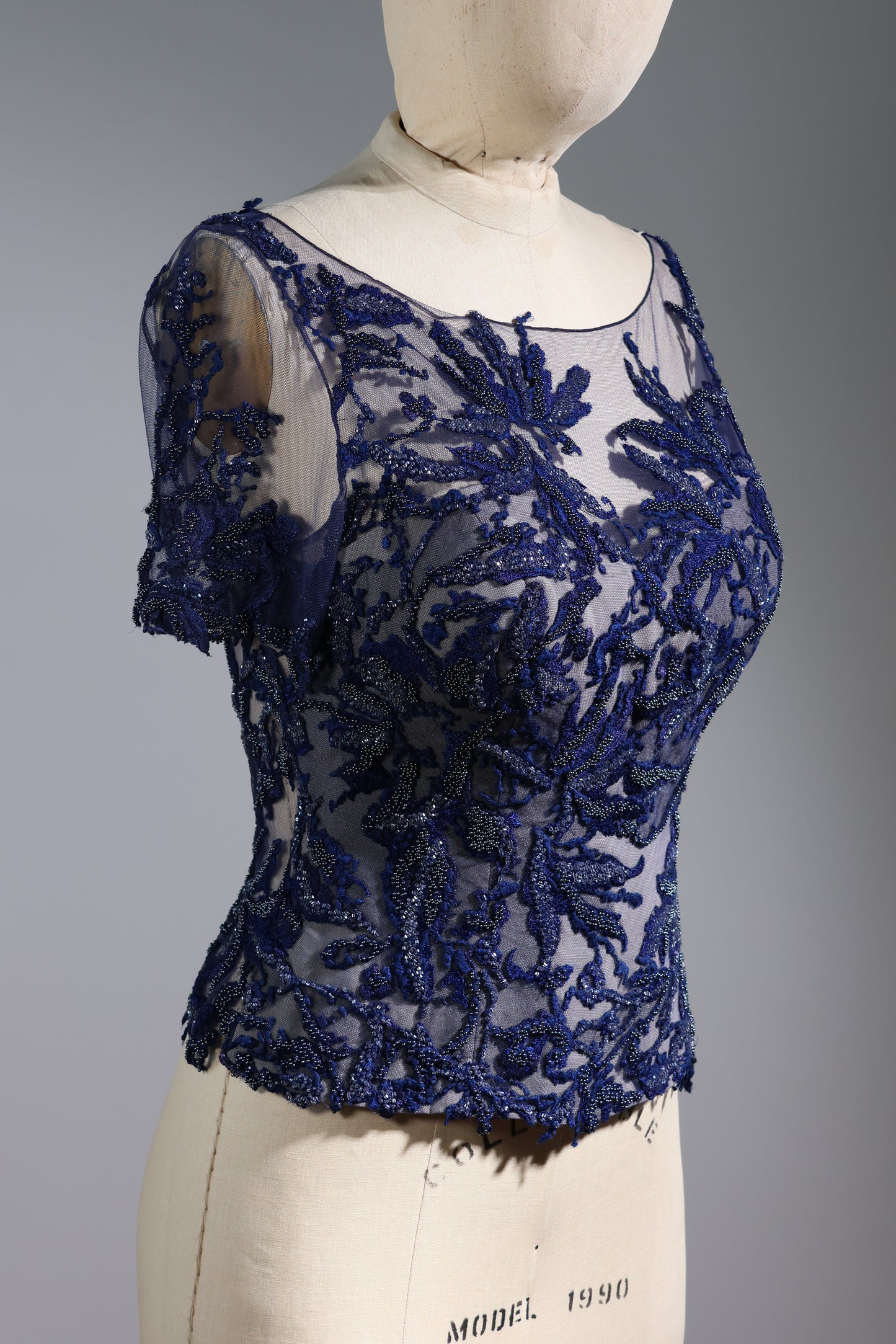 Gatti Nolli Beaded Top - Navy