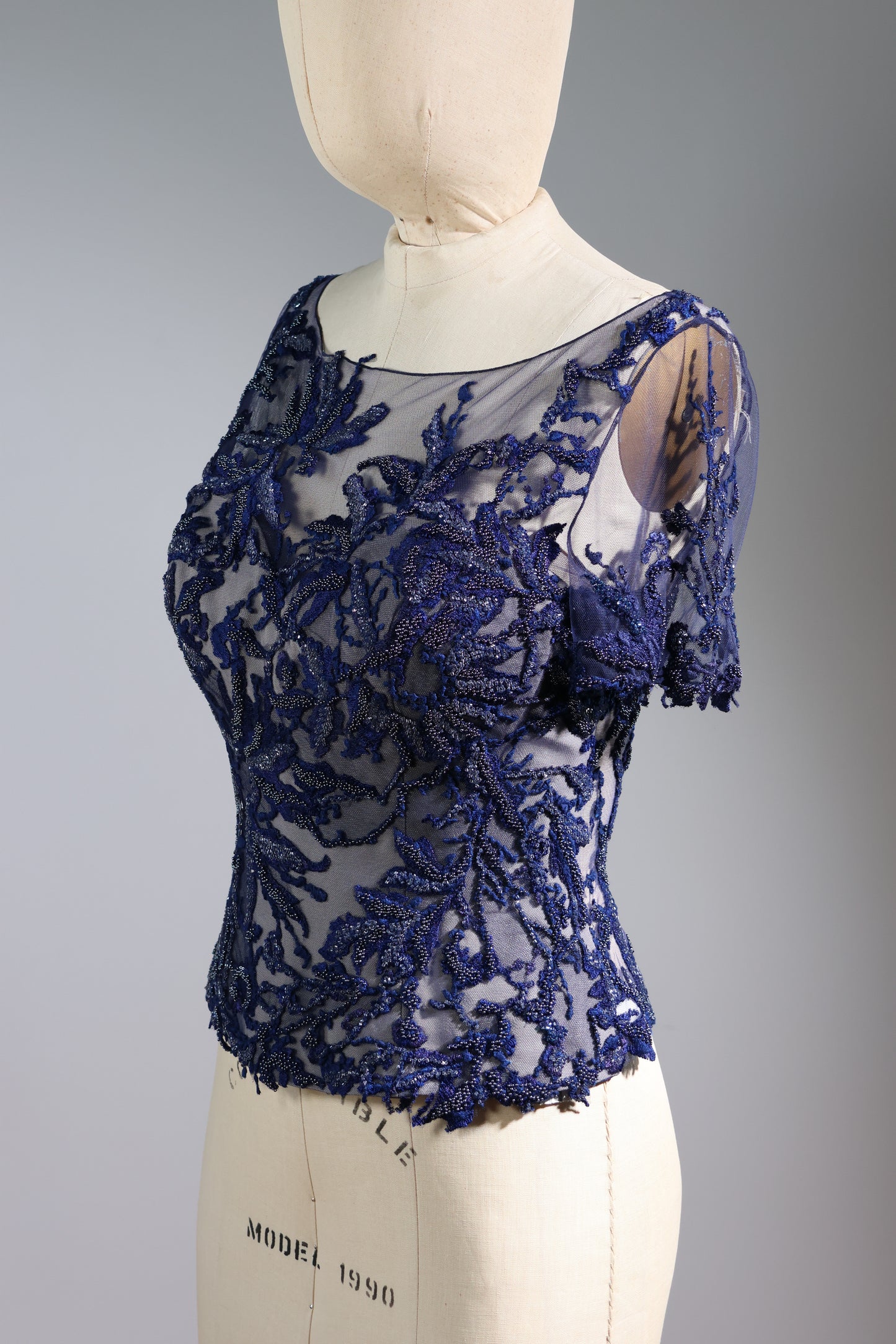 Gatti Nolli Beaded Top - Navy