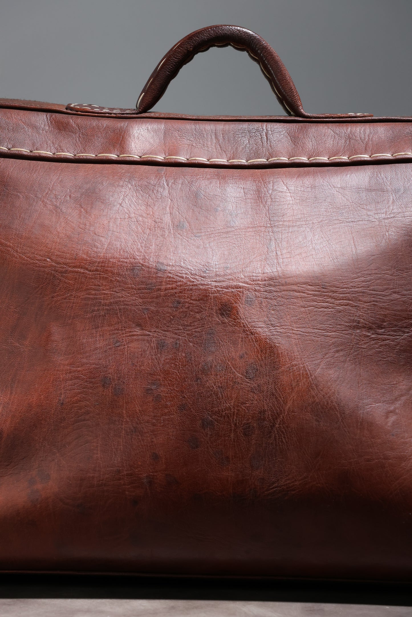 Large Hand Sewn Camel Leather Travel Bag