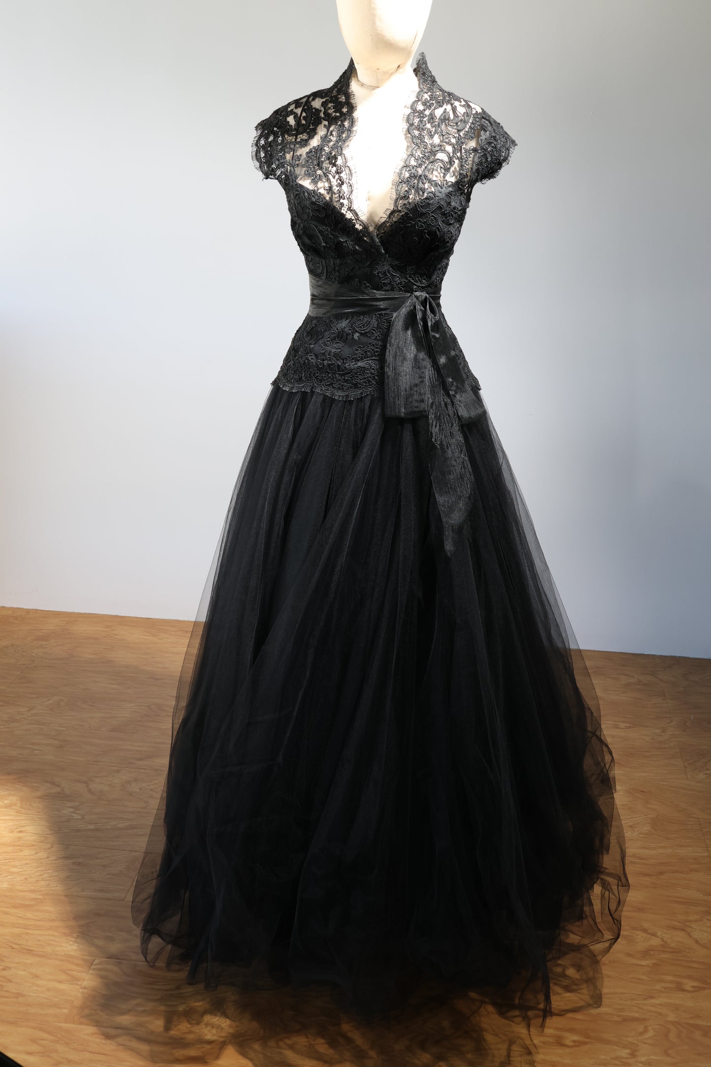 Eavis & Brown Grace Dress Long Silk Tulle - DR217 Black