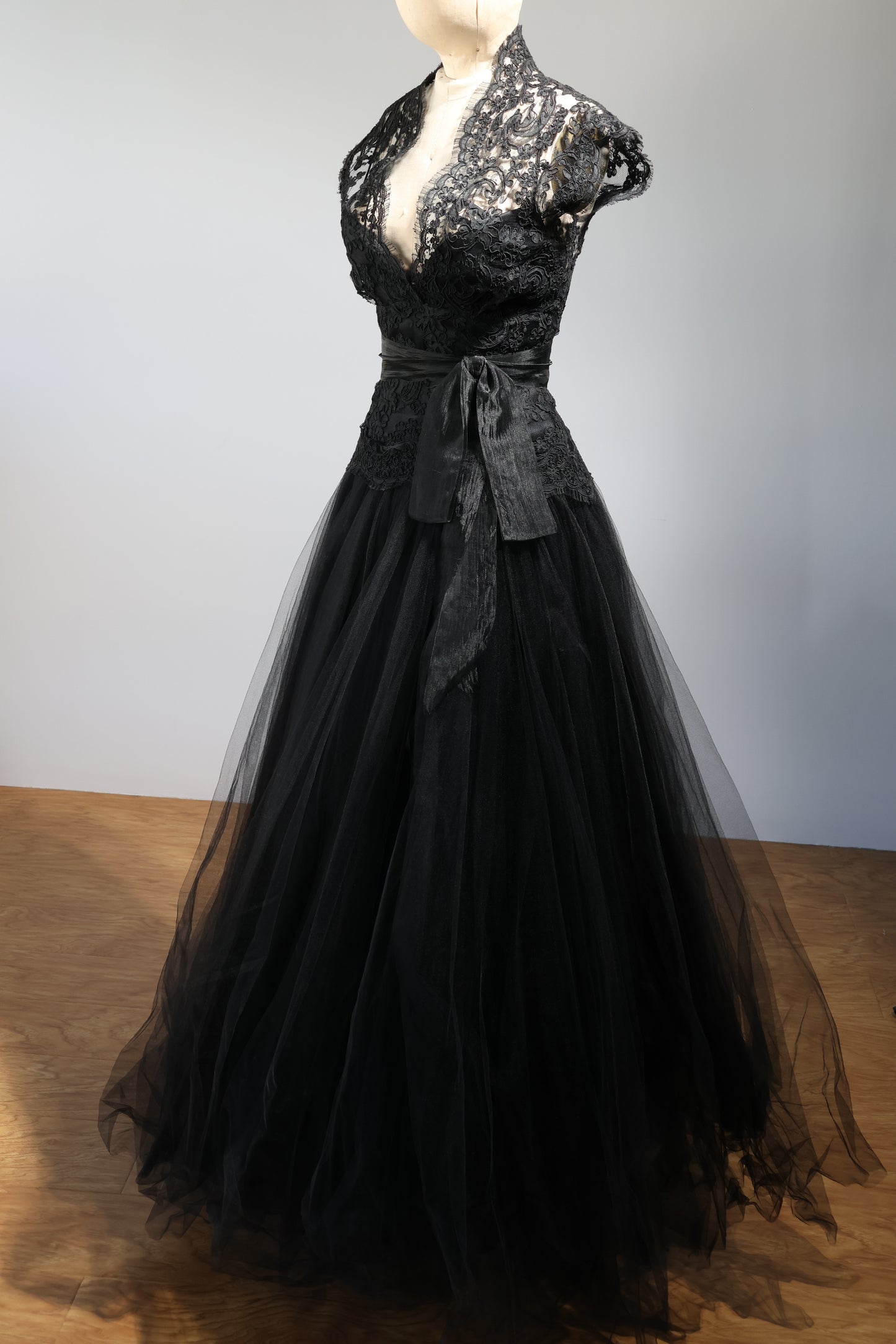 Eavis & Brown Grace Dress Long Silk Tulle - DR217 Black