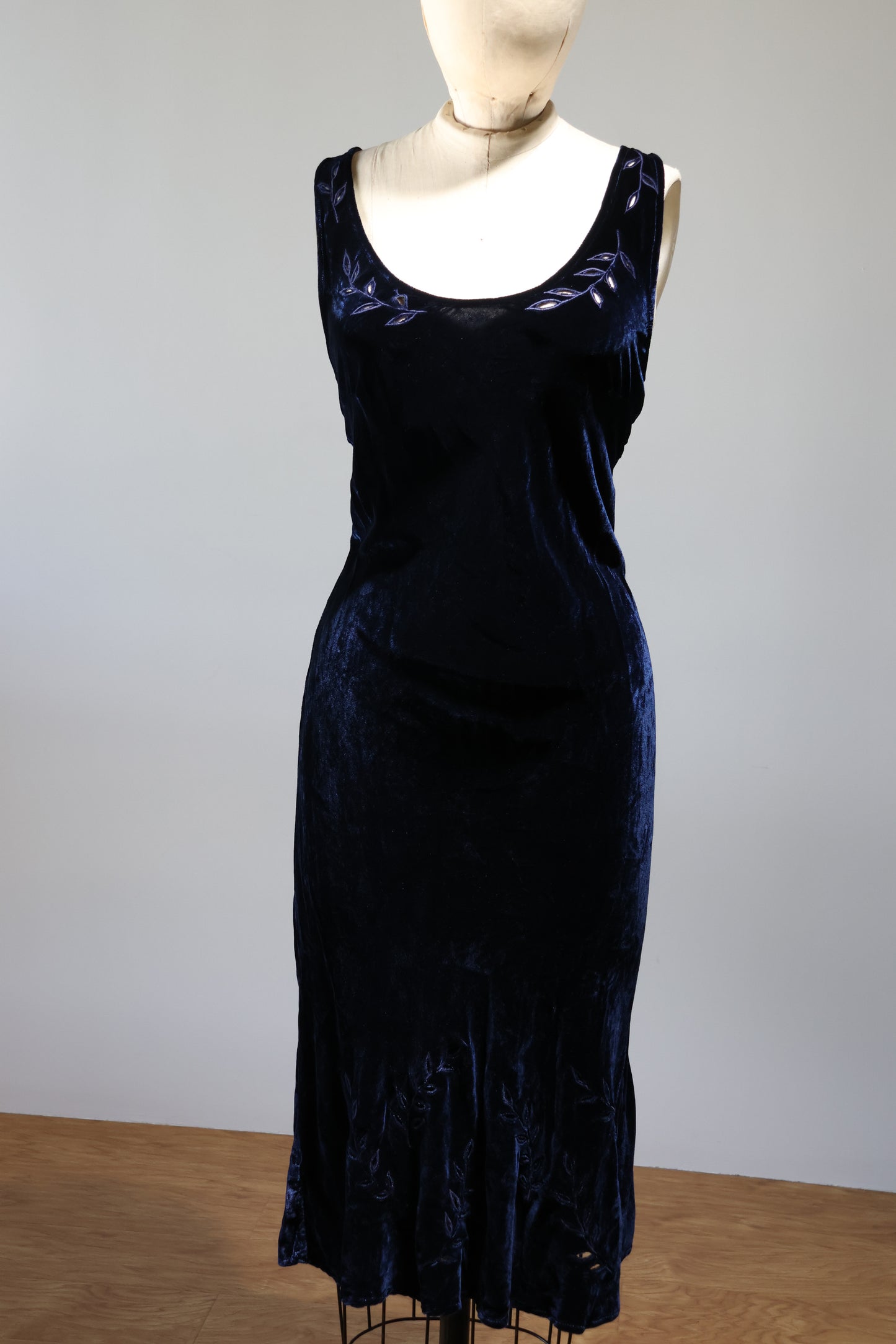 Les Habitudes Lily Dress Velvet - Blue