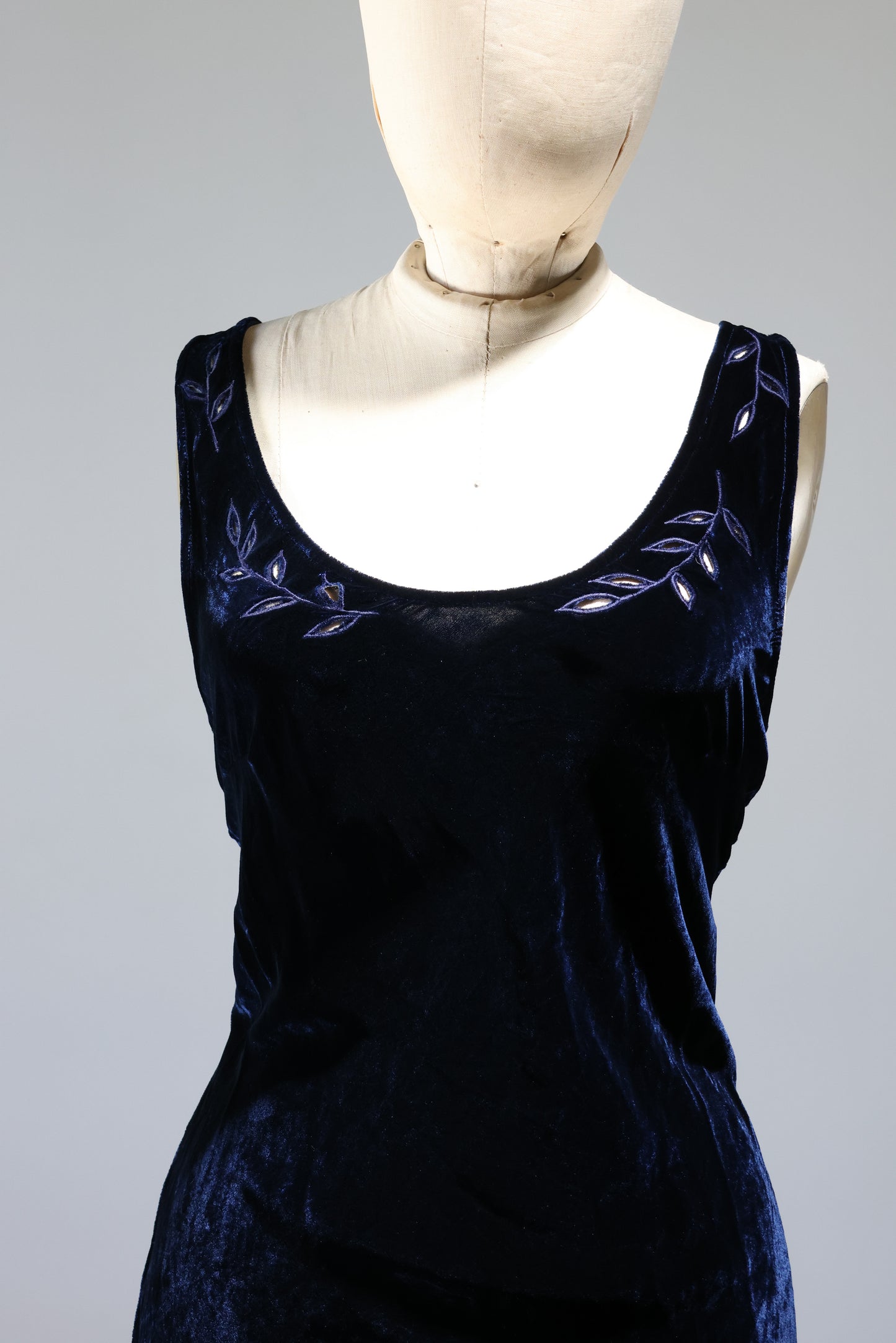 Les Habitudes Lily Dress Velvet - Blue