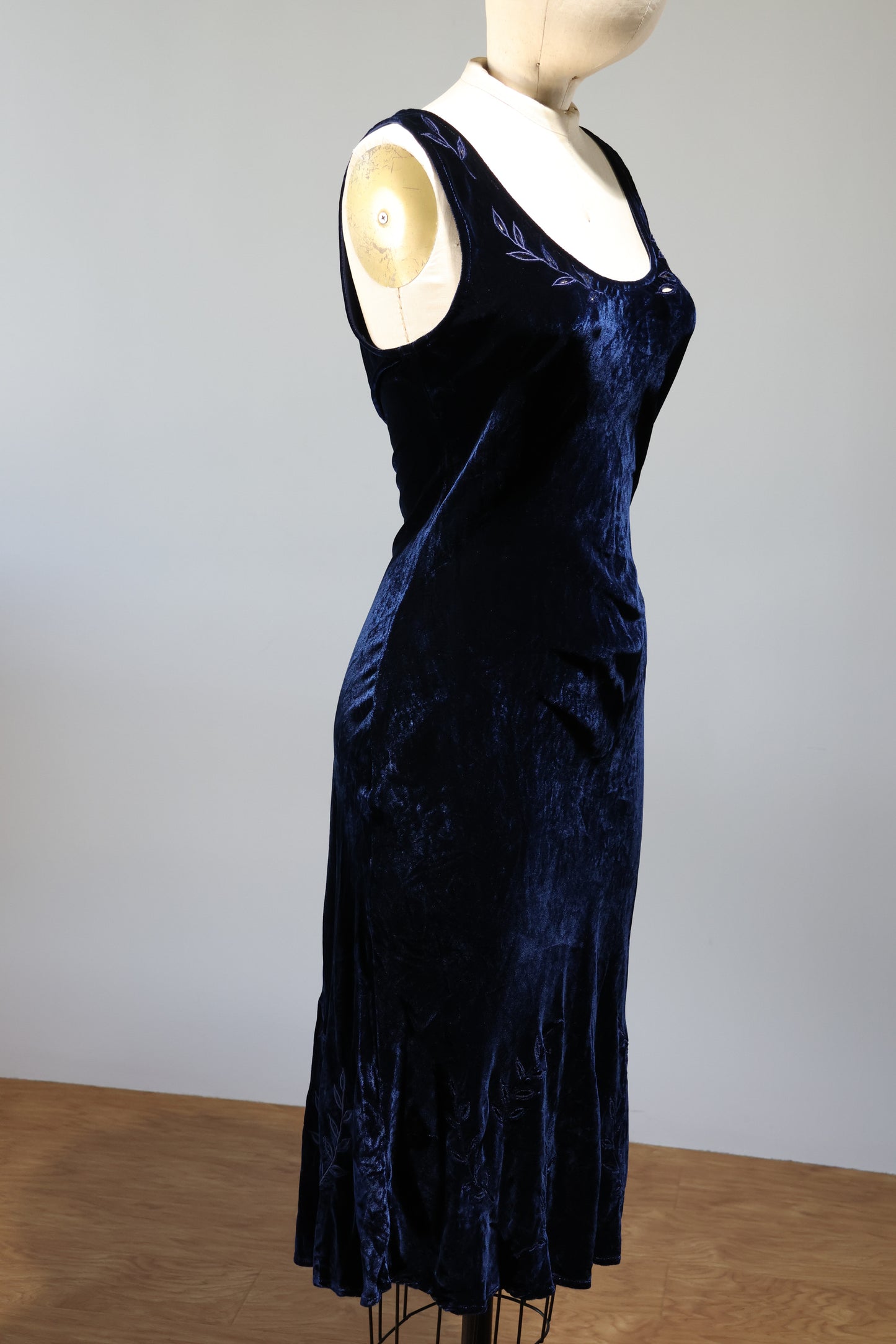 Les Habitudes Lily Dress Velvet - Blue