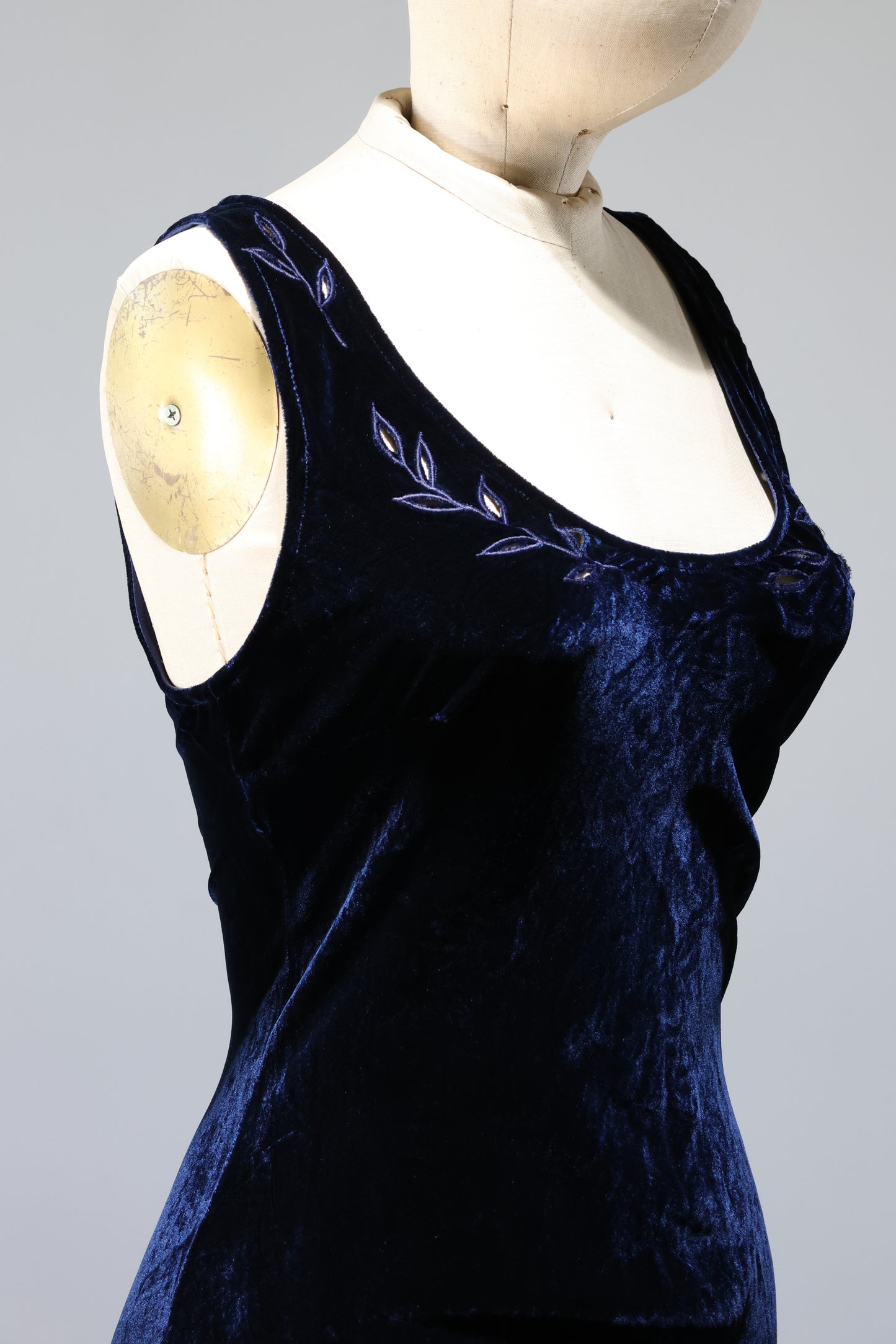 Les Habitudes Lily Dress Velvet - Blue