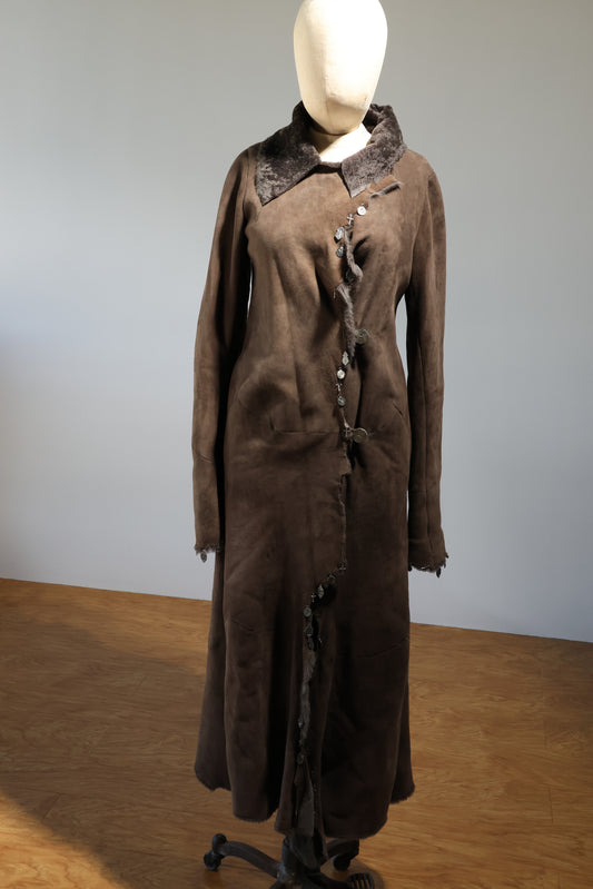 Maxfield Parrish Lambskin Coat With Icons - CT84 Taupe
