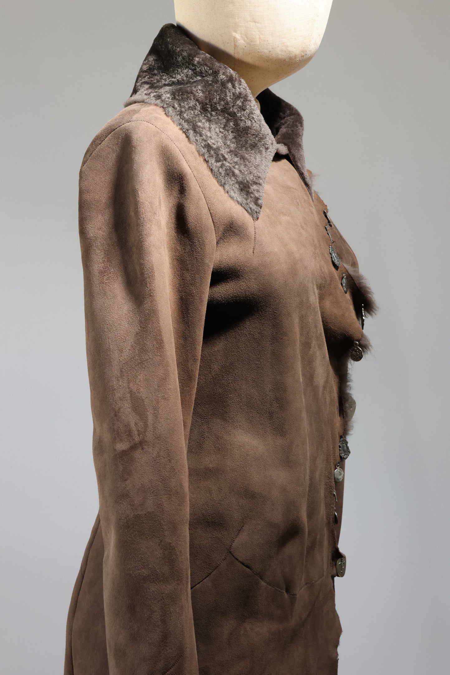 Maxfield Parrish Lambskin Coat With Icons - CT84 Taupe