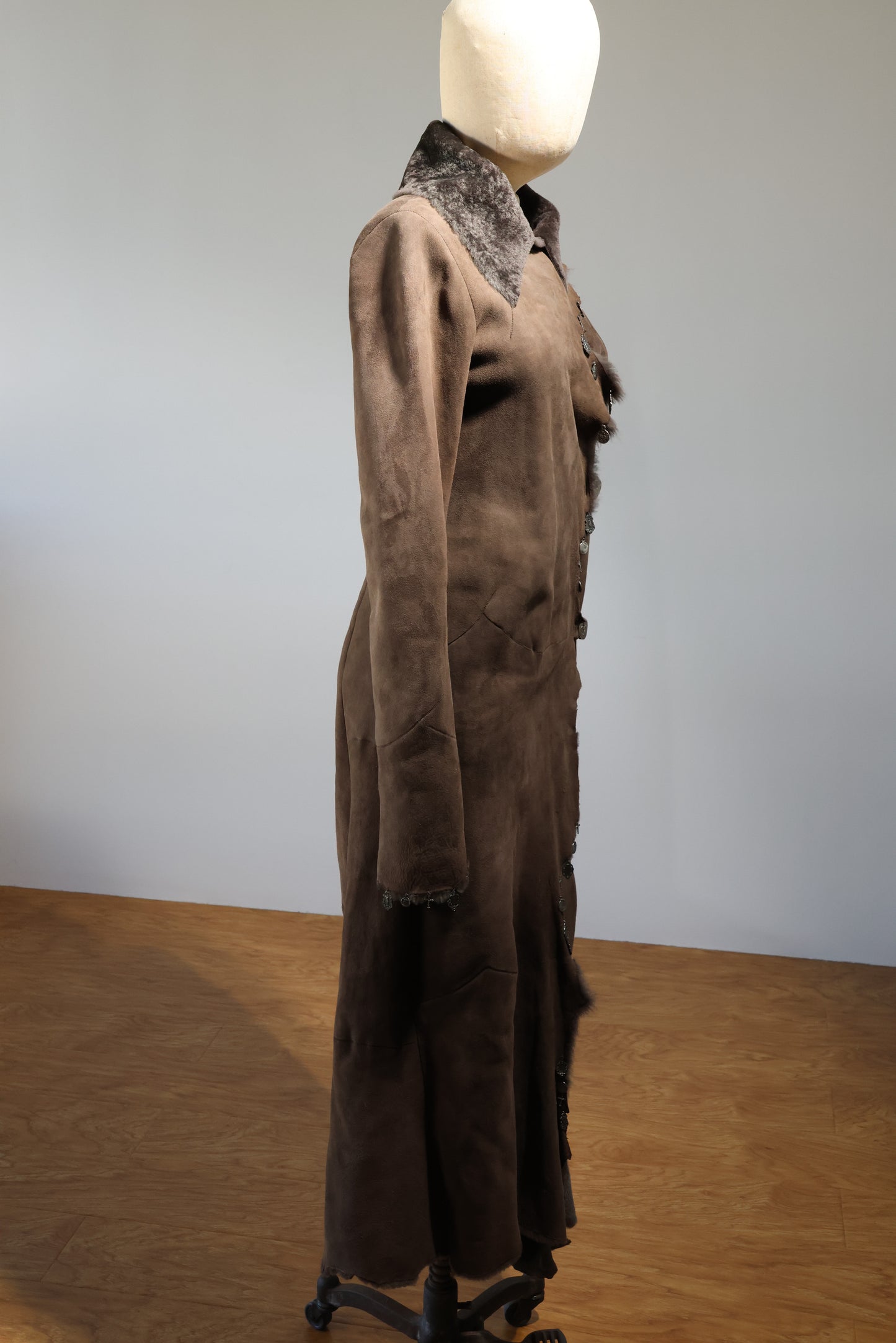 Maxfield Parrish Lambskin Coat With Icons - CT84 Taupe