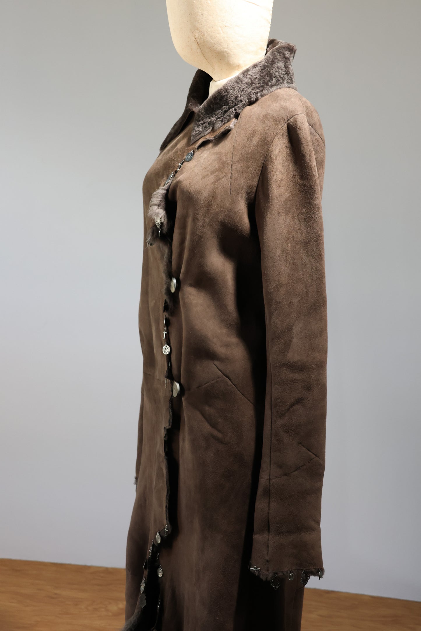 Maxfield Parrish Lambskin Coat With Icons - CT84 Taupe