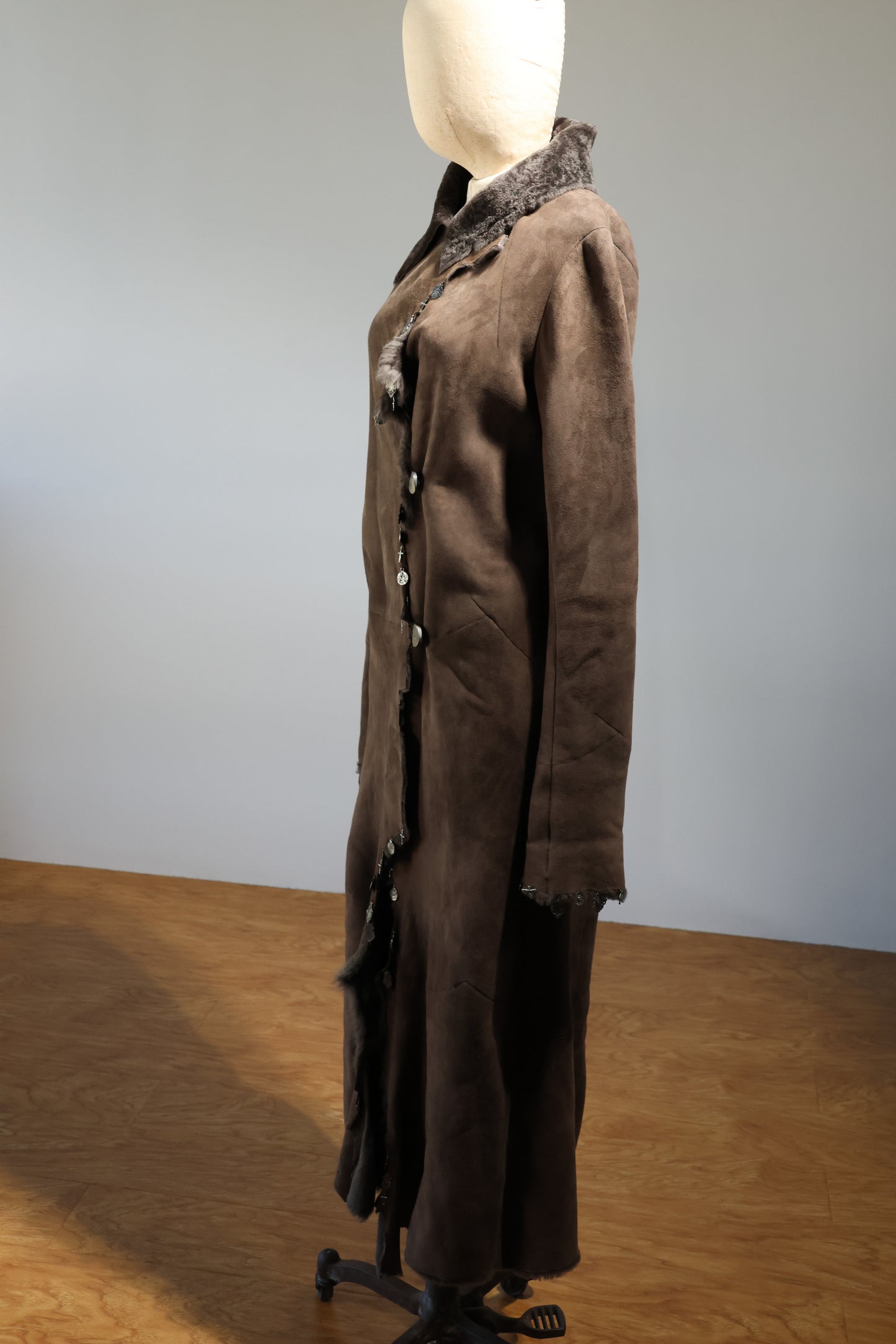 Maxfield Parrish Lambskin Coat With Icons - CT84 Taupe