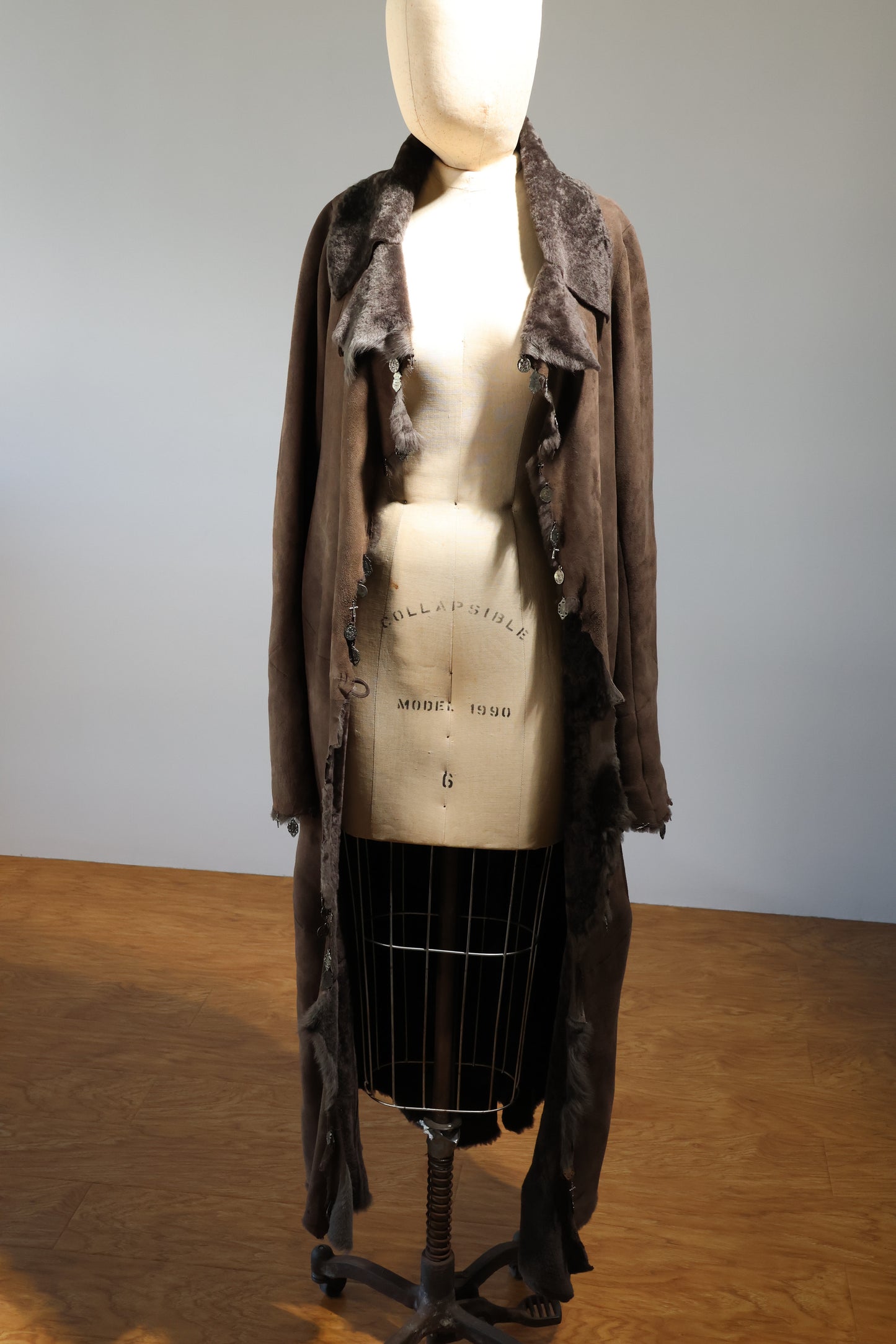 Maxfield Parrish Lambskin Coat With Icons - CT84 Taupe