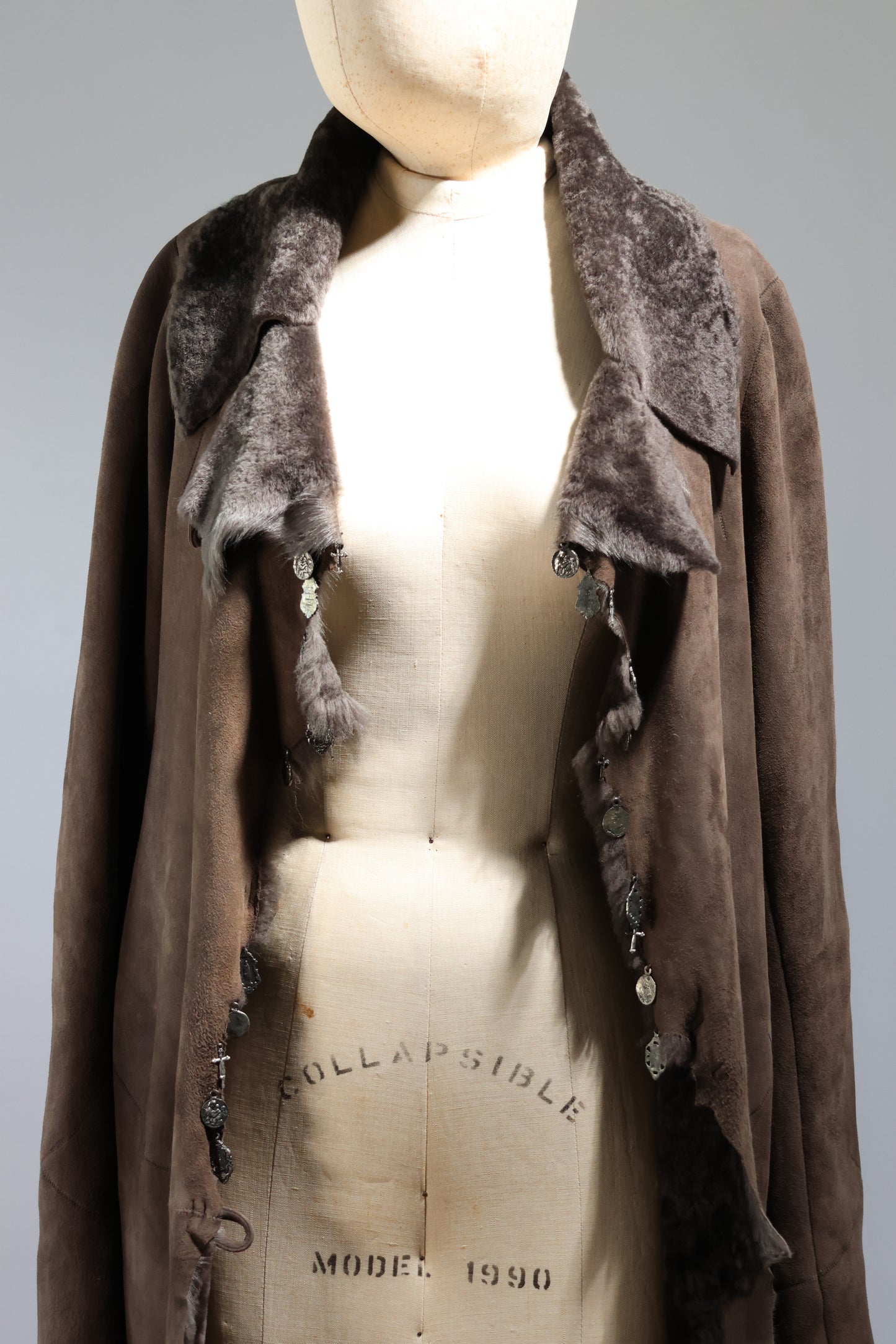 Maxfield Parrish Lambskin Coat With Icons - CT84 Taupe