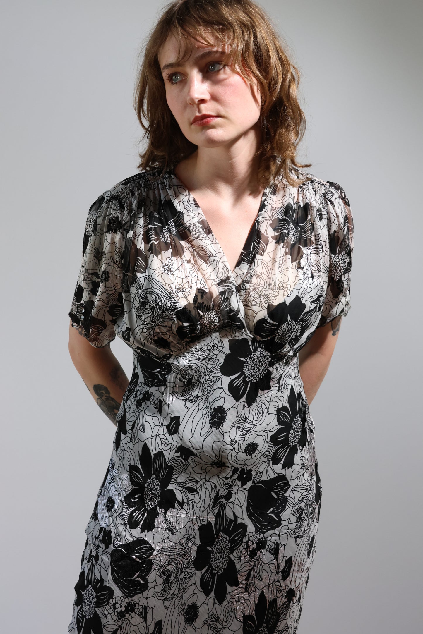 Les Habitudes No Pocket 40’s Dress - Silk Floral