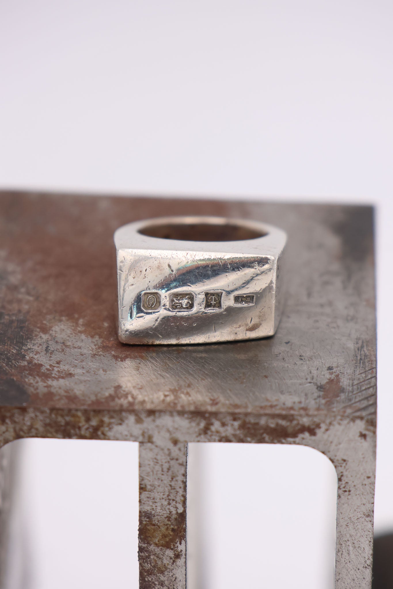 Vintage British Sterling Silver Signet Ring
