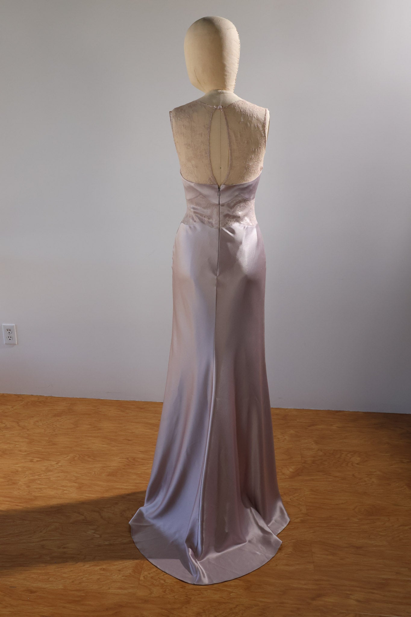David Fielden Dress Long Satin / Lace - Lilac