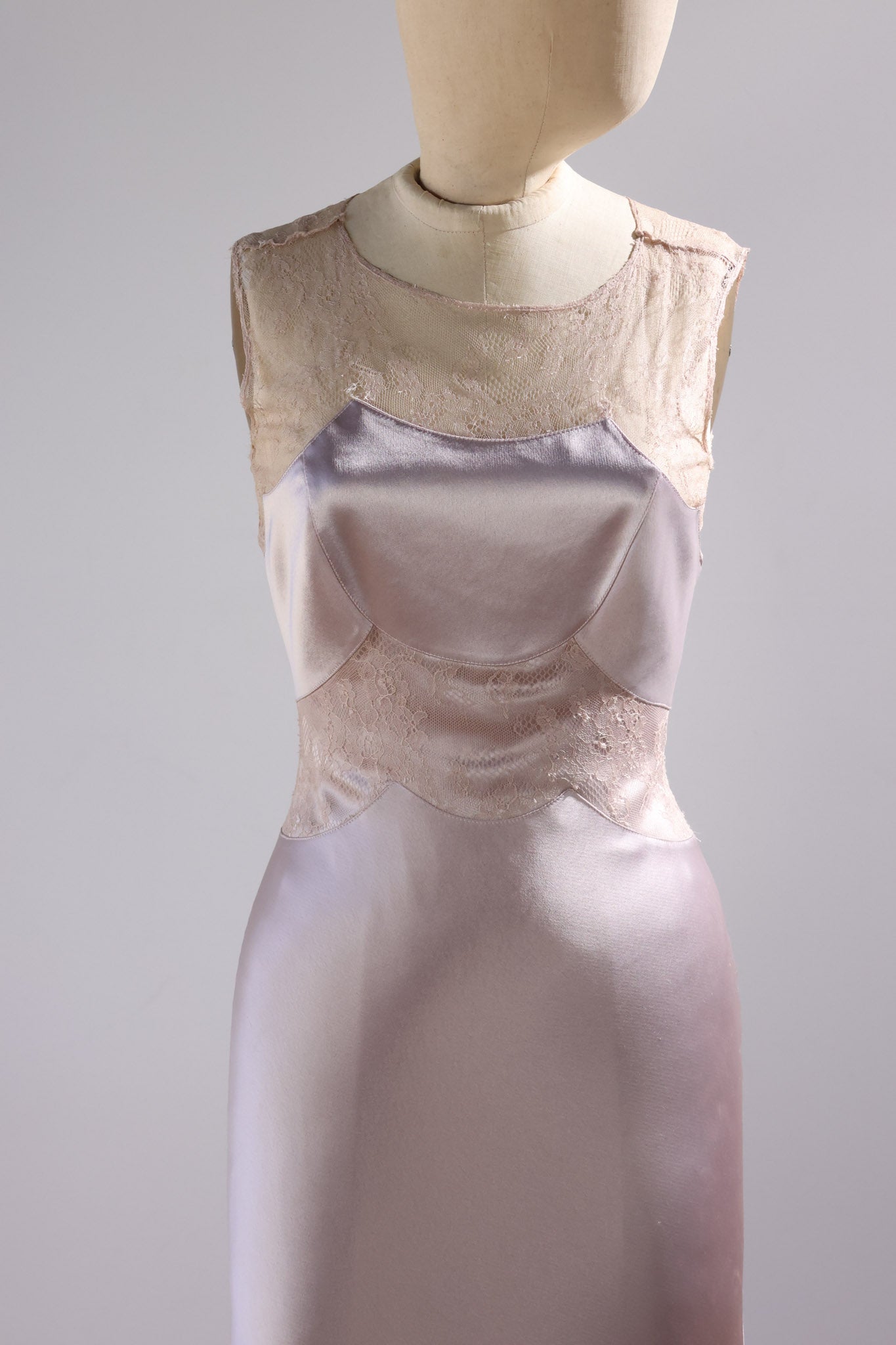 David Fielden Dress Long Satin / Lace - Lilac