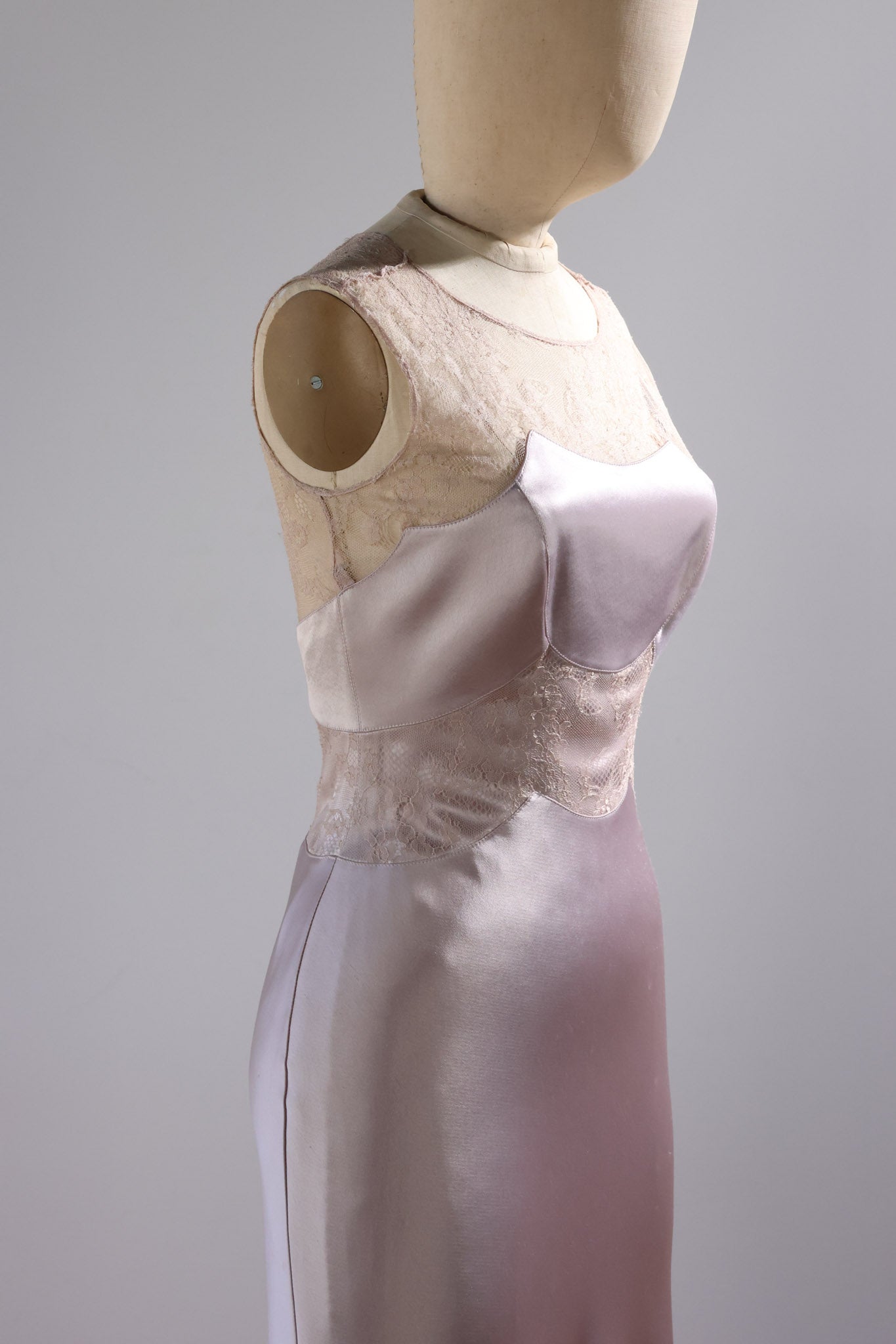 David Fielden Dress Long Satin / Lace - Lilac
