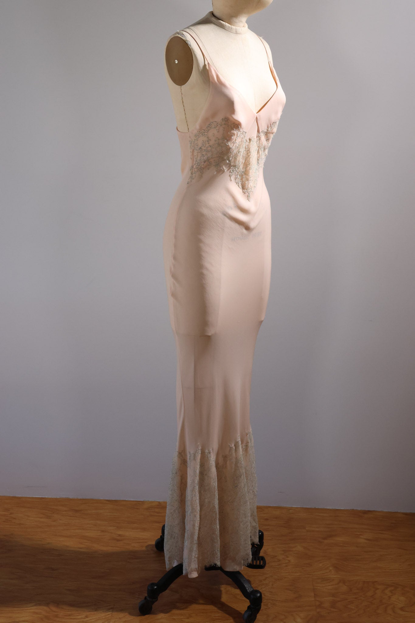 Grachvogel Long Dress Lace Trim - Jade