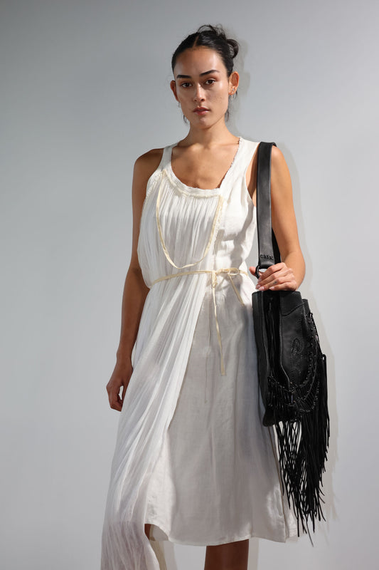 Marc Le Bihan Silk Dress — Ecru