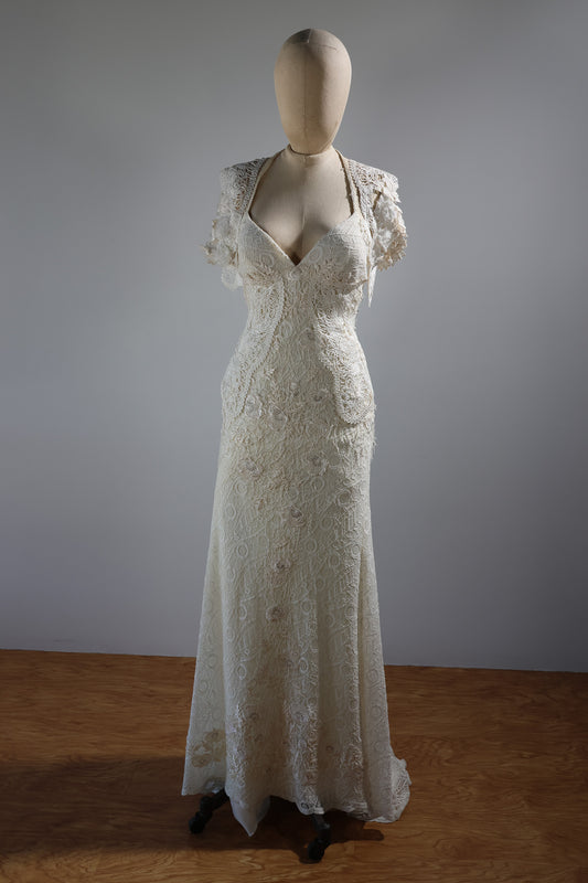 Yolan Kris Sita Dress With Bolero - Ivory