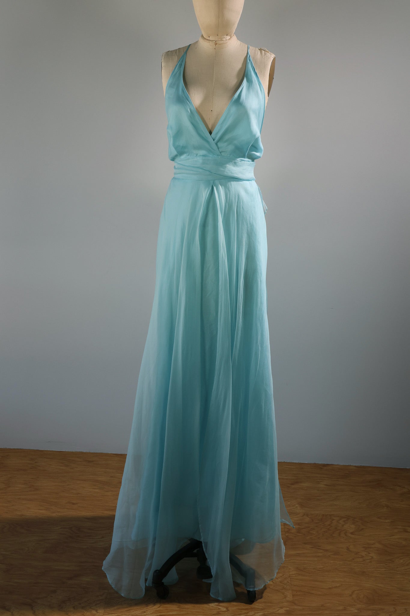 Les Habitudes Lined Parson Dress - Baby Blue