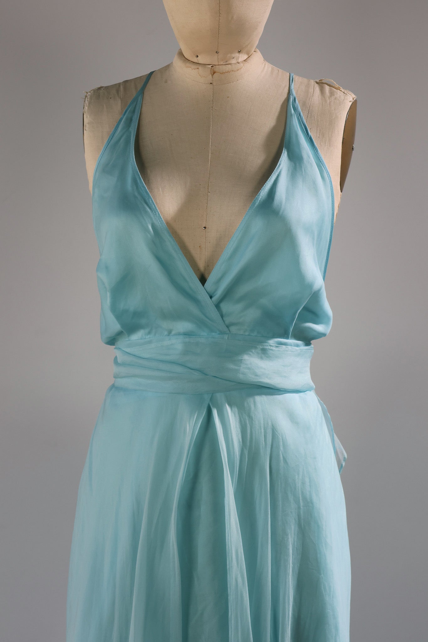 Les Habitudes Lined Parson Dress - Baby Blue