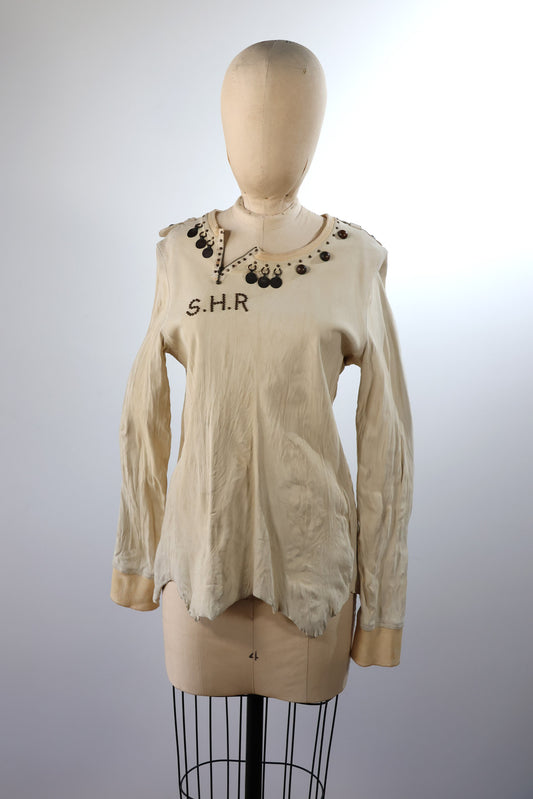 Share Spirit Sheep Leather Top — White