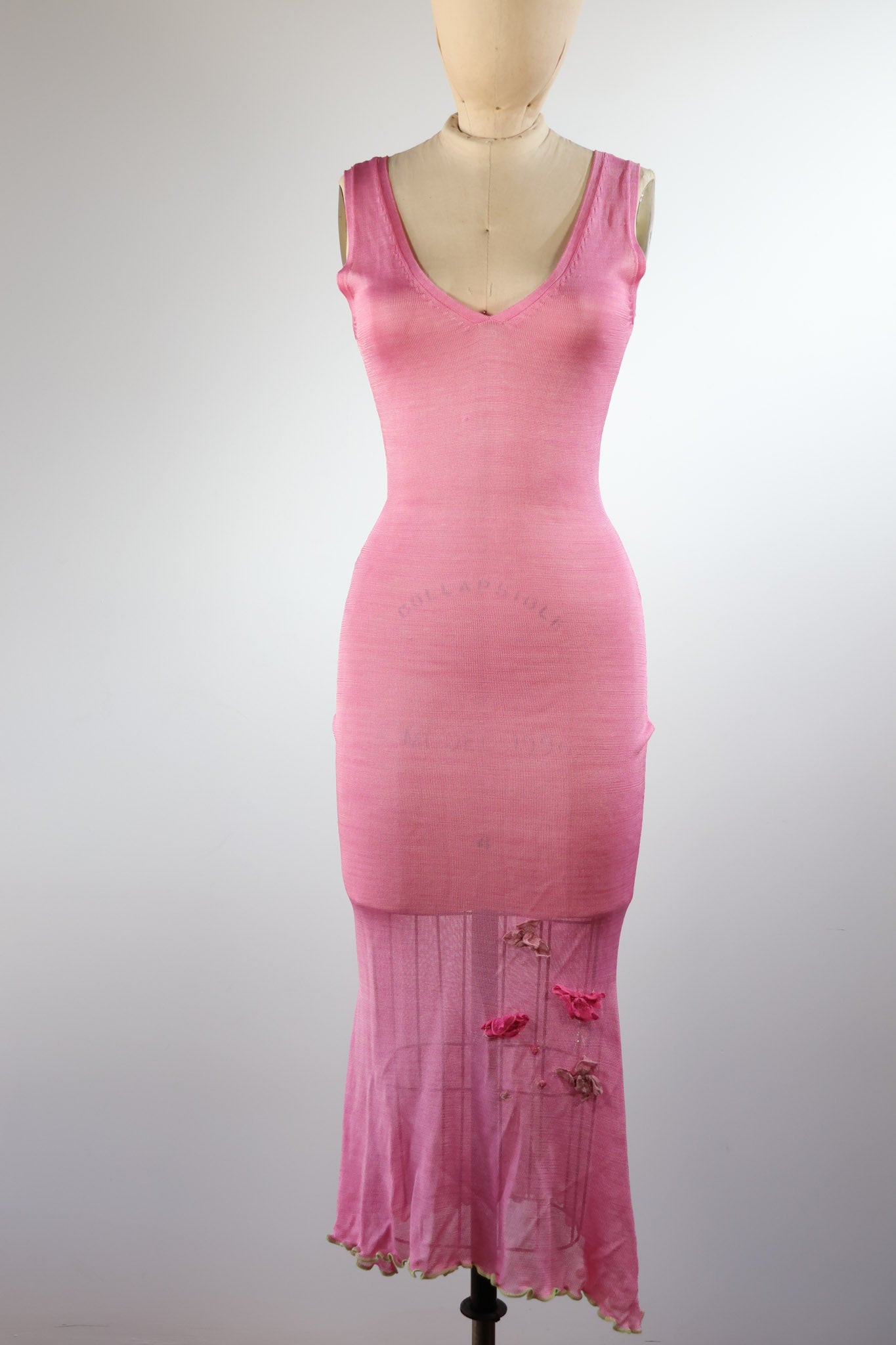 Maria Grachvogel Floral Appliqué Knit Dress — Cerise Pink