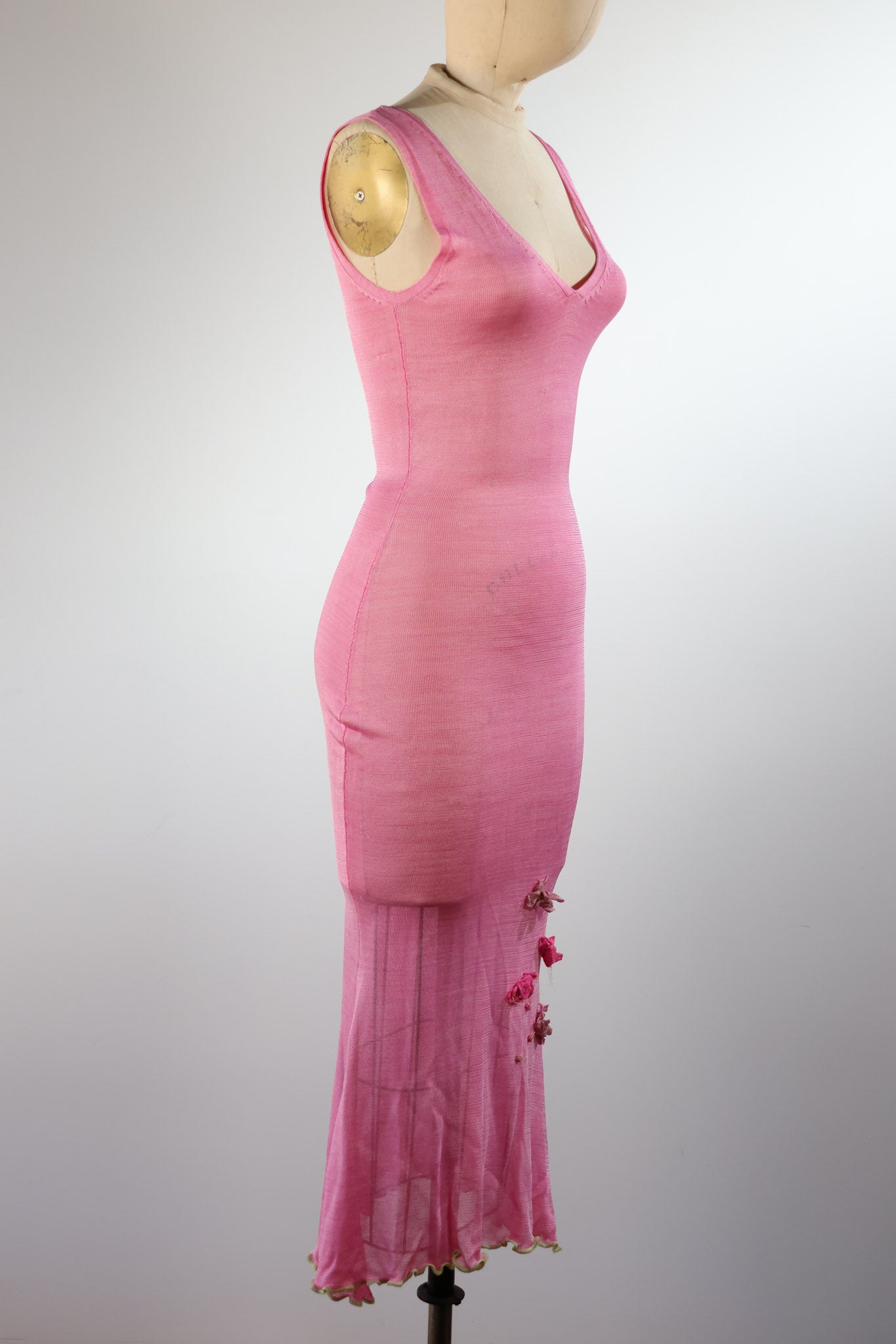 Maria Grachvogel Floral Appliqué Knit Dress — Cerise Pink