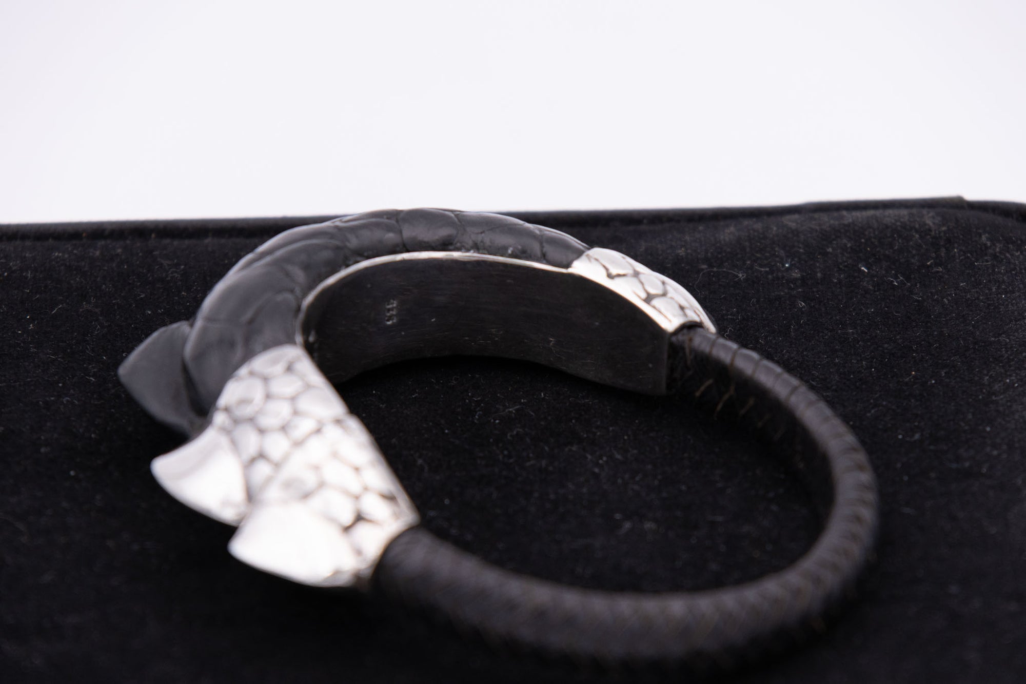 Alligator &amp; Sterling Silver Bracelet