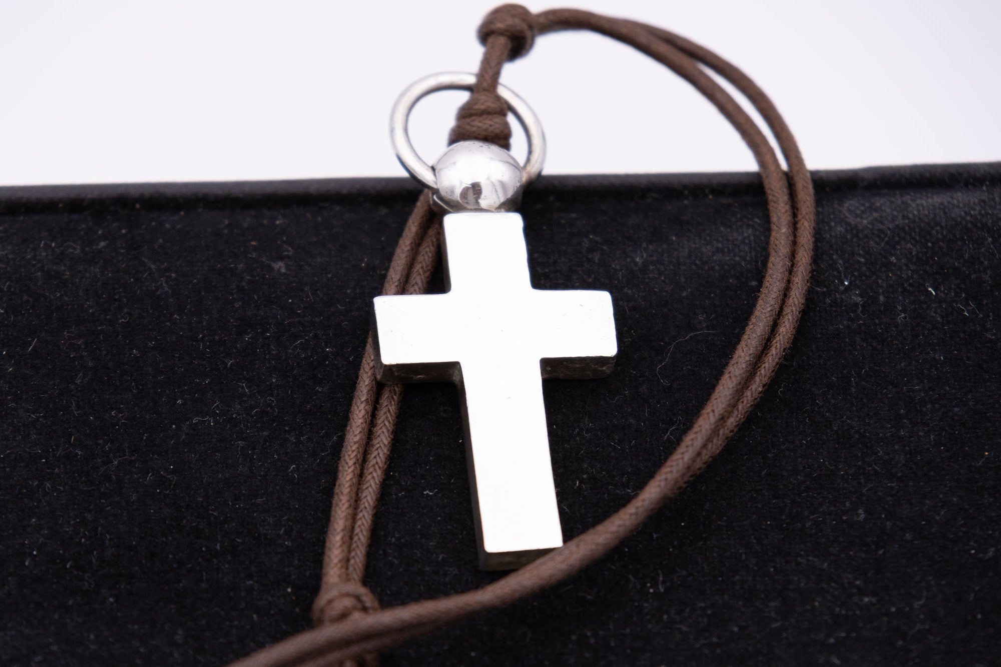 Sterling Silver Double Cross Necklace