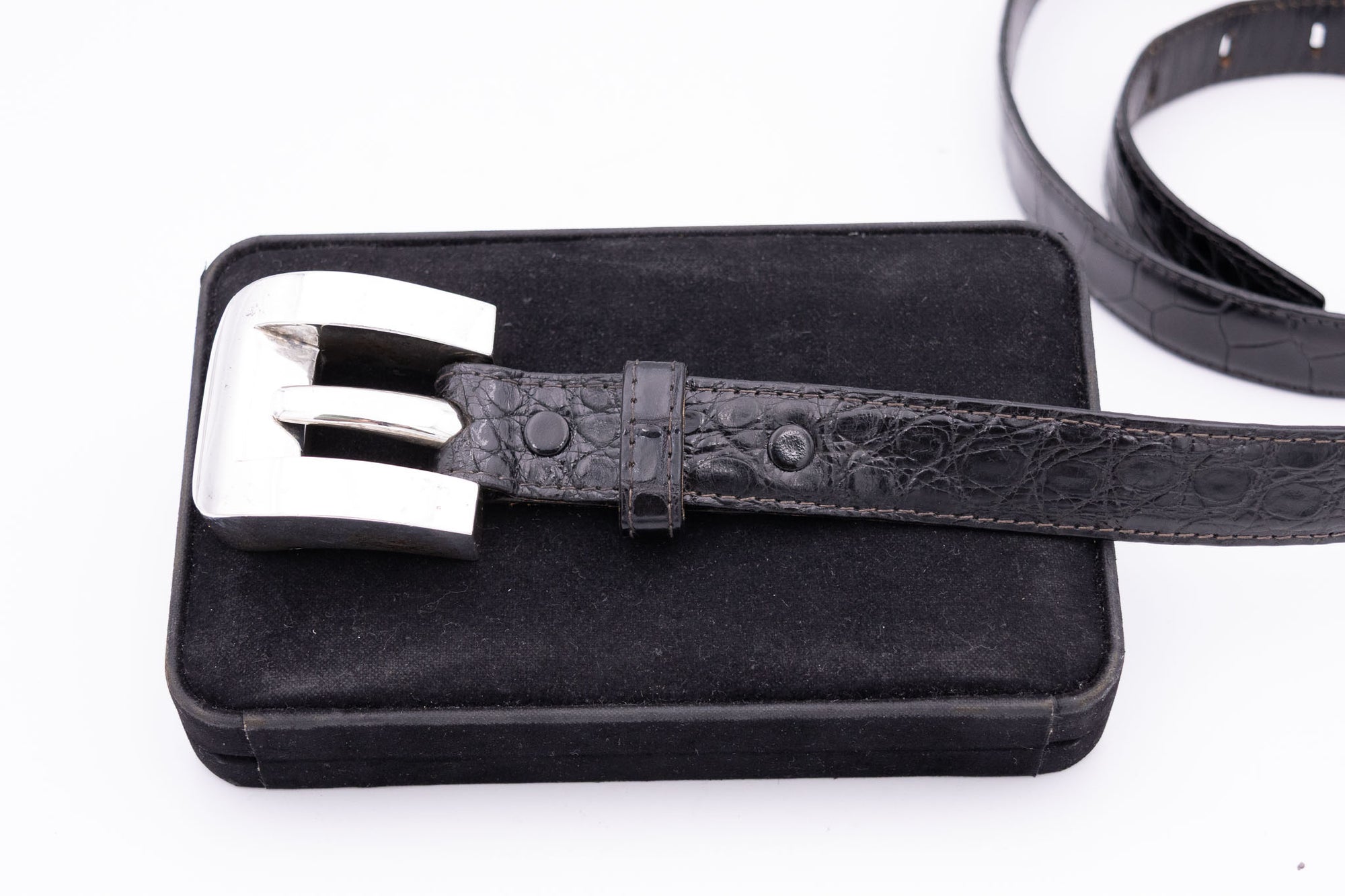 Vintage Patricia Von Musulin Alligator &amp; Sterling Silver Belt