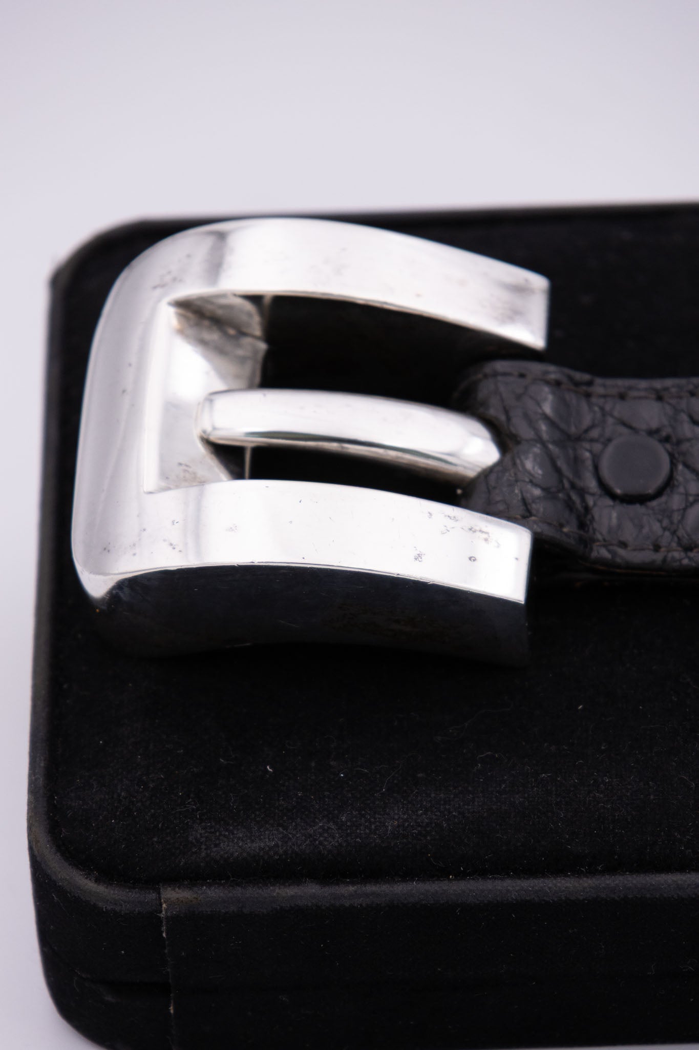 Vintage Patricia Von Musulin Alligator &amp; Sterling Silver Belt