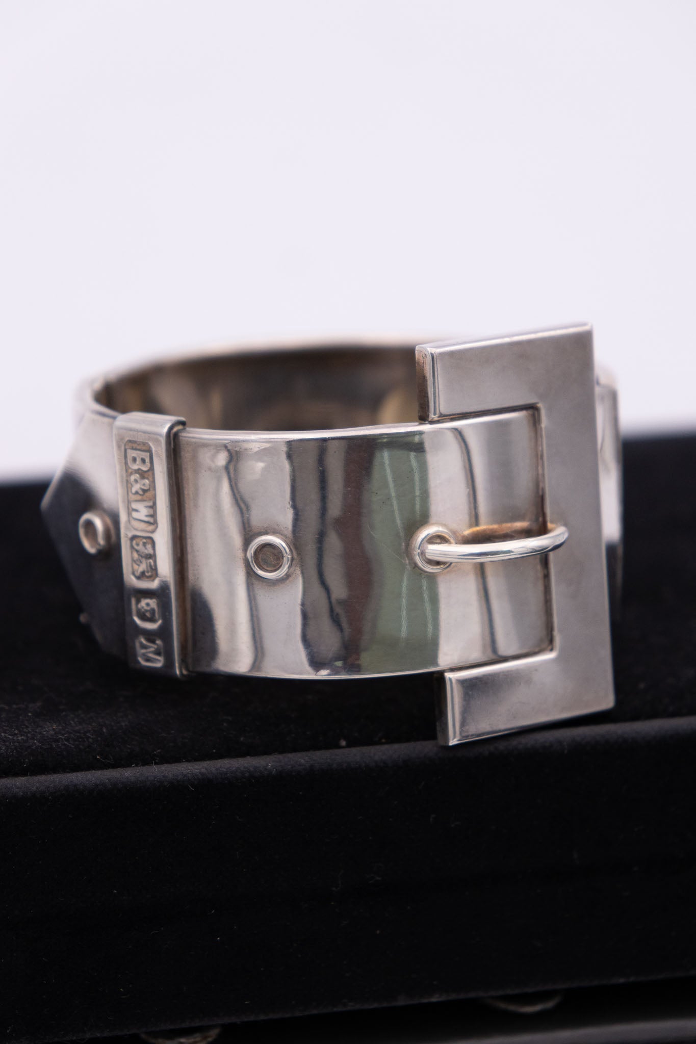 Vintage British Sterling Silver Buckle Bracelet
